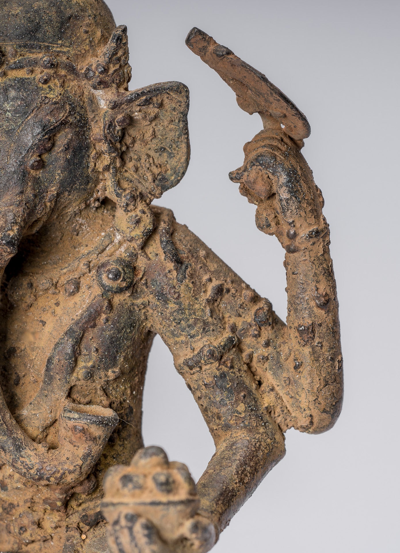 Estatua de Ganesha - Estatua de Ganesha de bronce de estilo javanés antiguo - 25 cm/10 "