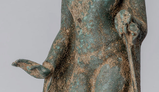 Statue de Bouddha – Bouddha d'enseignement javanais en bronze de style indonésien antique – 30 cm/12"