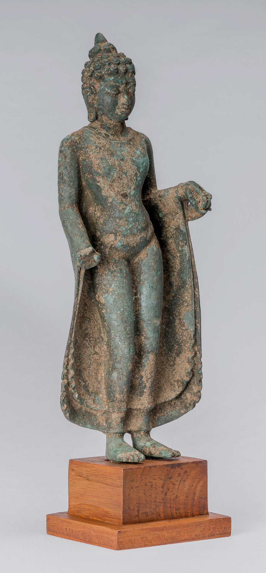 Statue de Bouddha – Bouddha d'enseignement javanais en bronze de style indonésien antique – 30 cm/12"