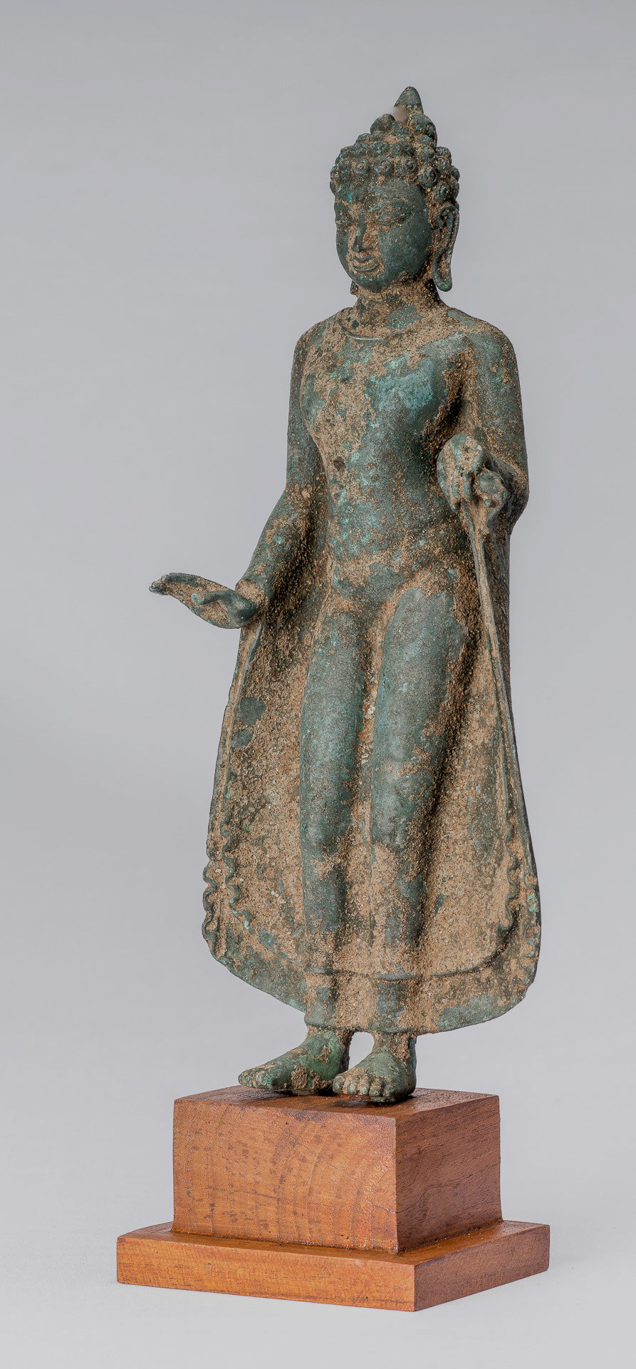 Statue de Bouddha – Bouddha d'enseignement javanais en bronze de style indonésien antique – 30 cm/12"