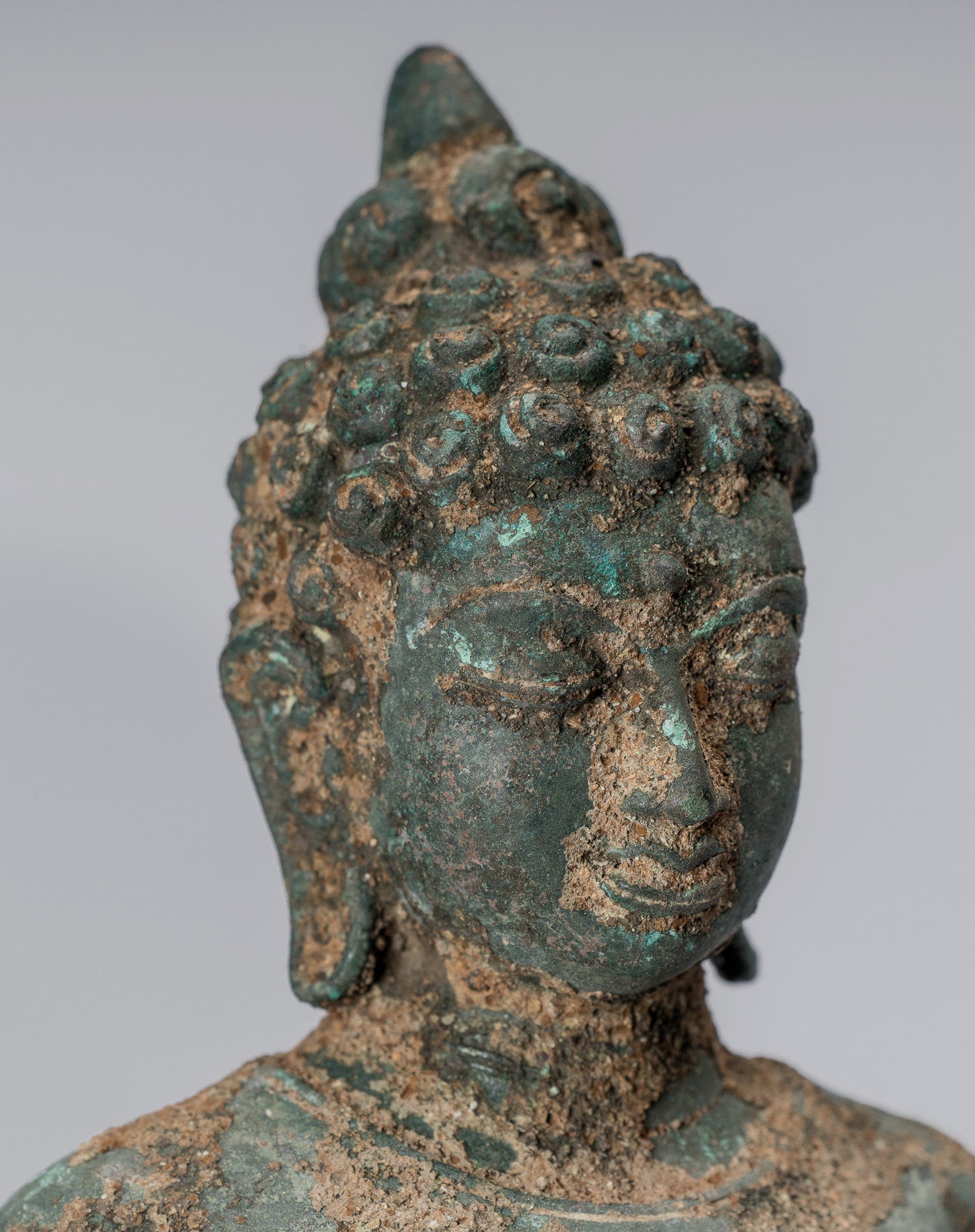 Statue de Bouddha – Bouddha d'enseignement javanais en bronze de style indonésien antique – 30 cm/12"