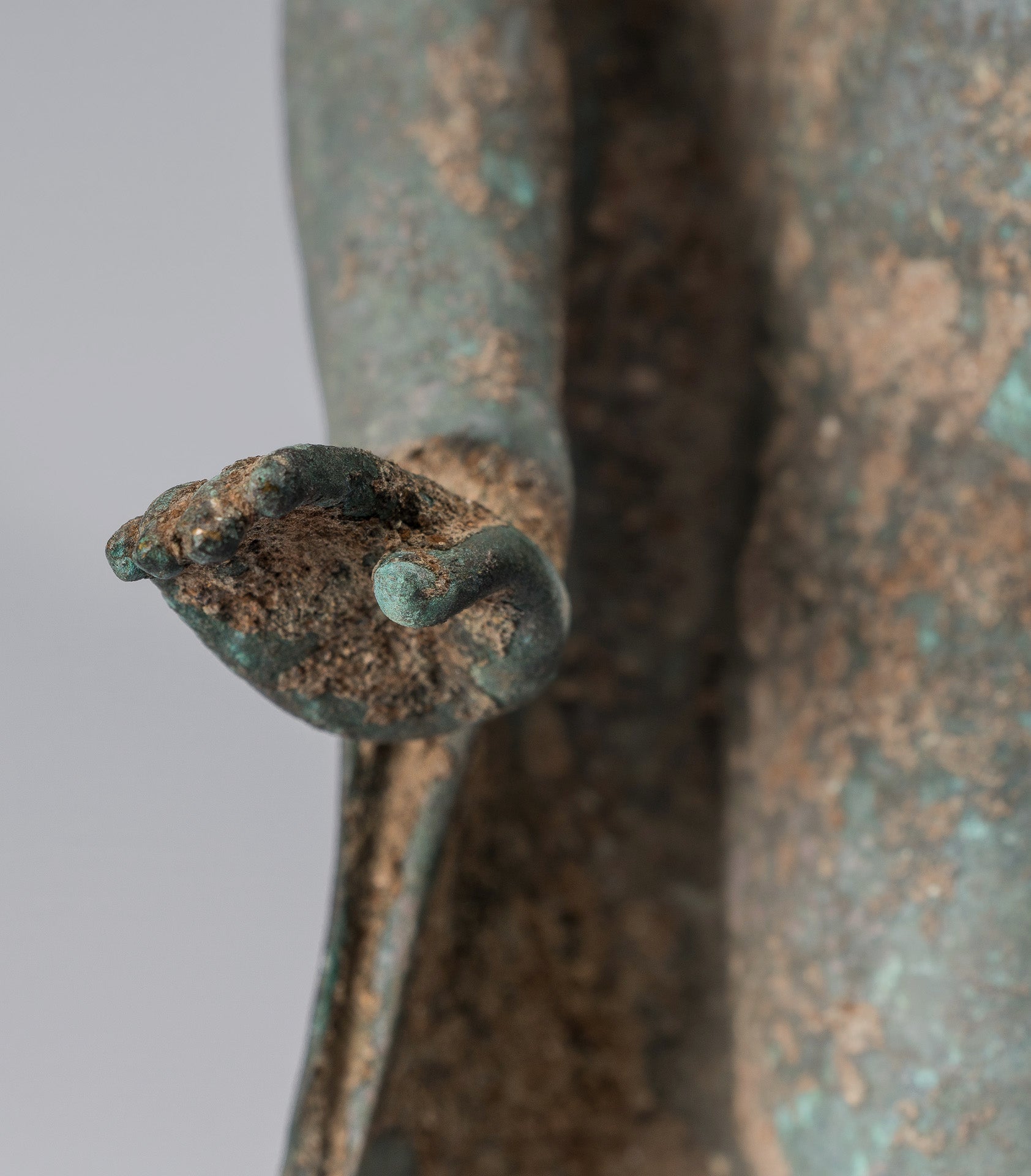 Statue de Bouddha – Bouddha d'enseignement javanais en bronze de style indonésien antique – 30 cm/12"