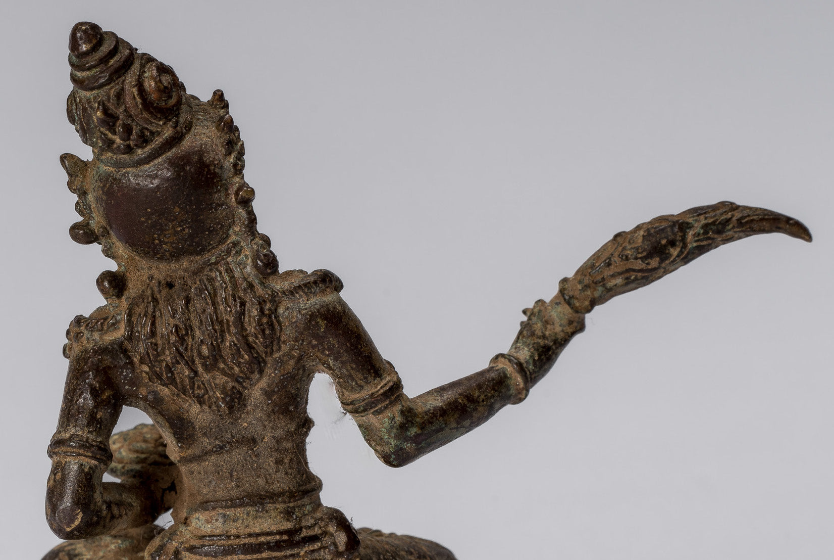 Statue de Tara – Statue de Devi Tara en bronze indonésien de style Java antique – 8 cm/3"