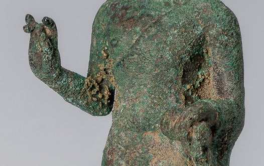 Statua del Buddha - Antique Insegnamento giavanese in bronzo in bronzo bronzo - 18 cm/7 "