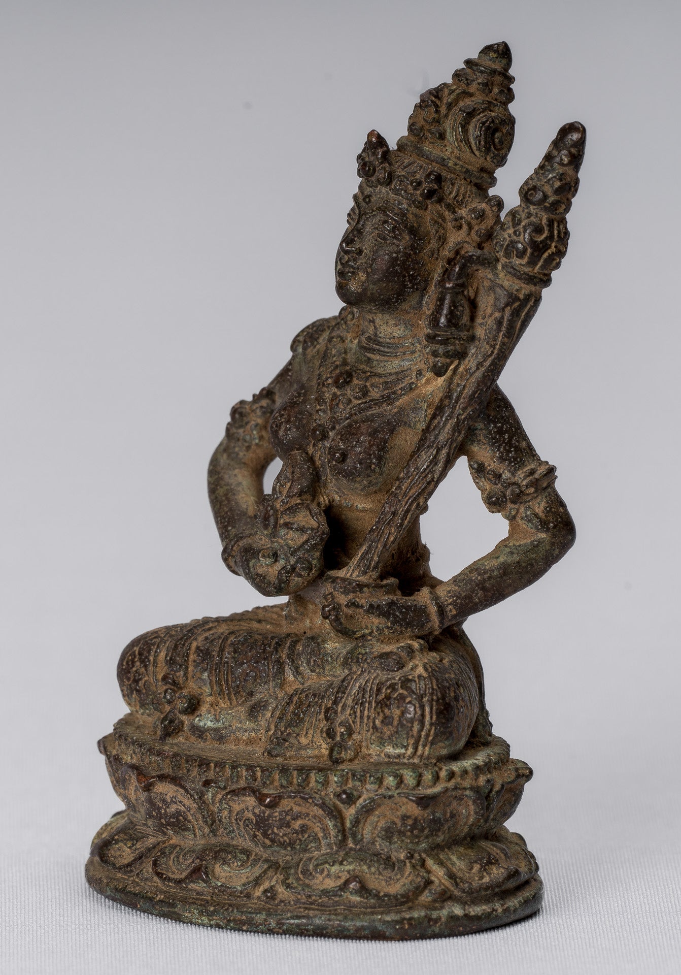 Statue de Tara-Antique Java Style indonésien Bronze Devi Tara Statue-8cm/3 "