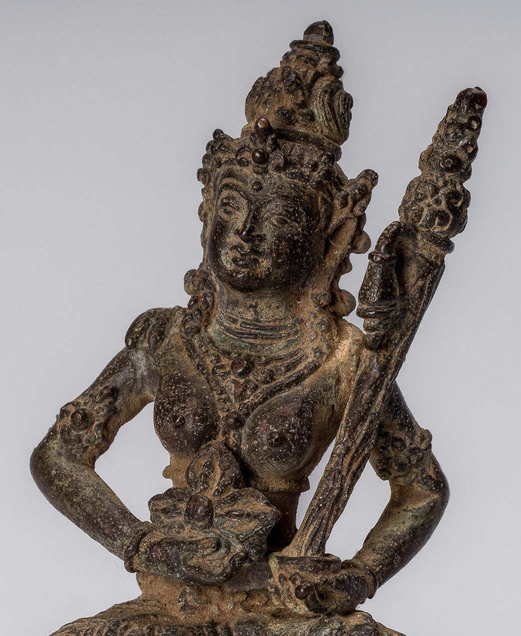 Statue de Tara-Antique Java Style indonésien Bronze Devi Tara Statue-8cm/3 "