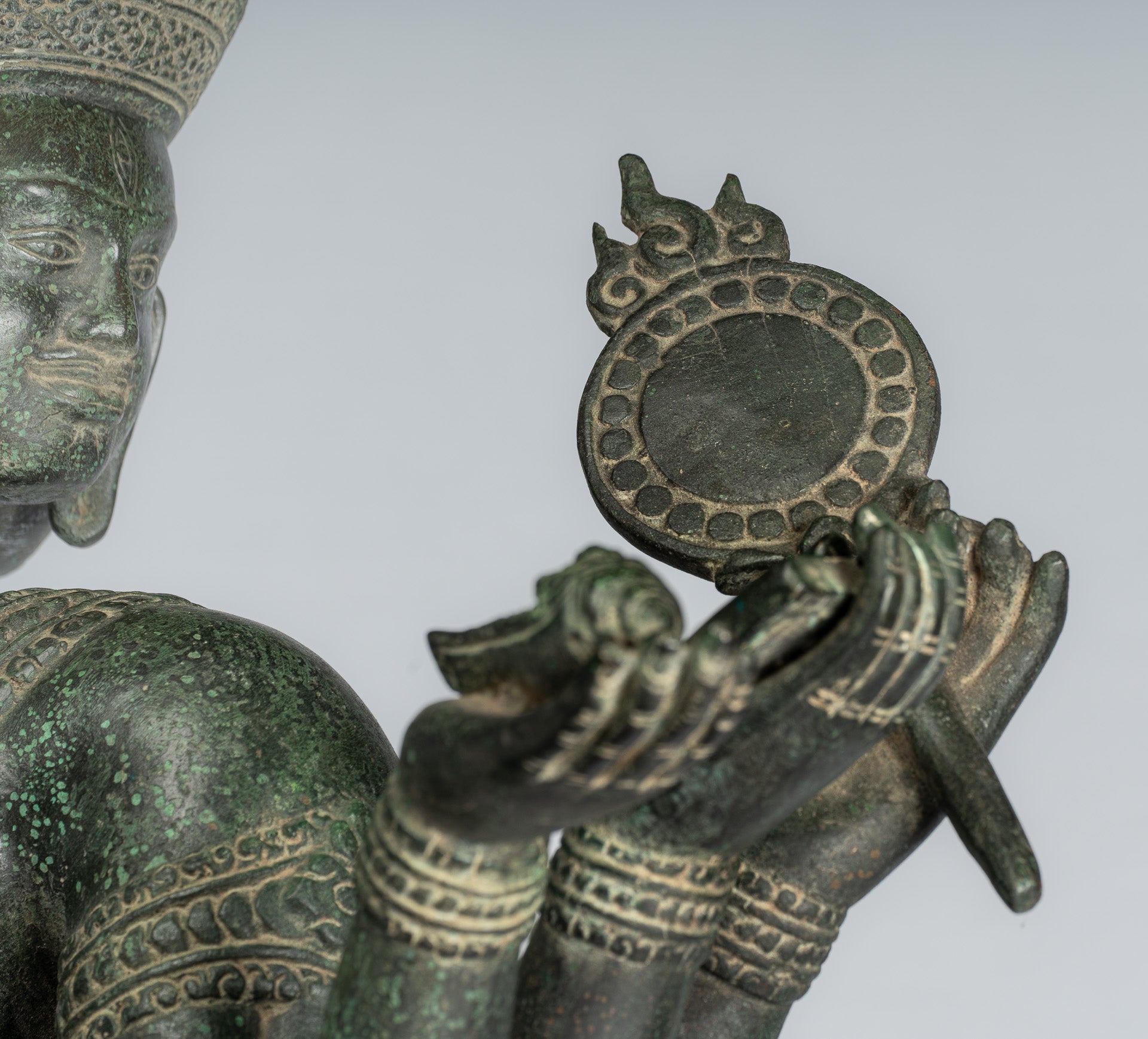 Statua Brahma - Antique Khmer Style Bronzo 8 braccio Bayon Brahma - Creazione di Dio indù - 76 cm/30 "