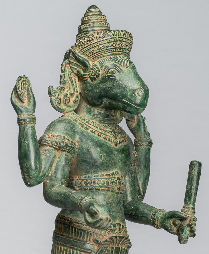 Statue Kalkin – Antique style khmer debout en bronze Hayagriva Kalkin Cheval de Vishnu – 56 cm/22"