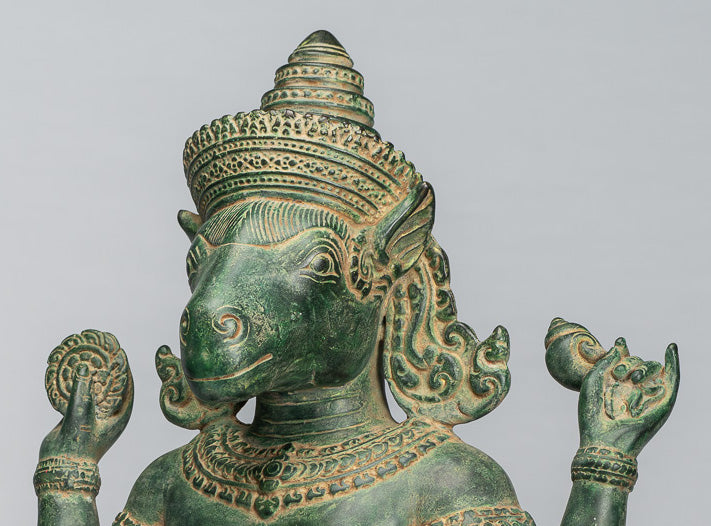 Statue Kalkin – Antique style khmer debout en bronze Hayagriva Kalkin Cheval de Vishnu – 56 cm/22"