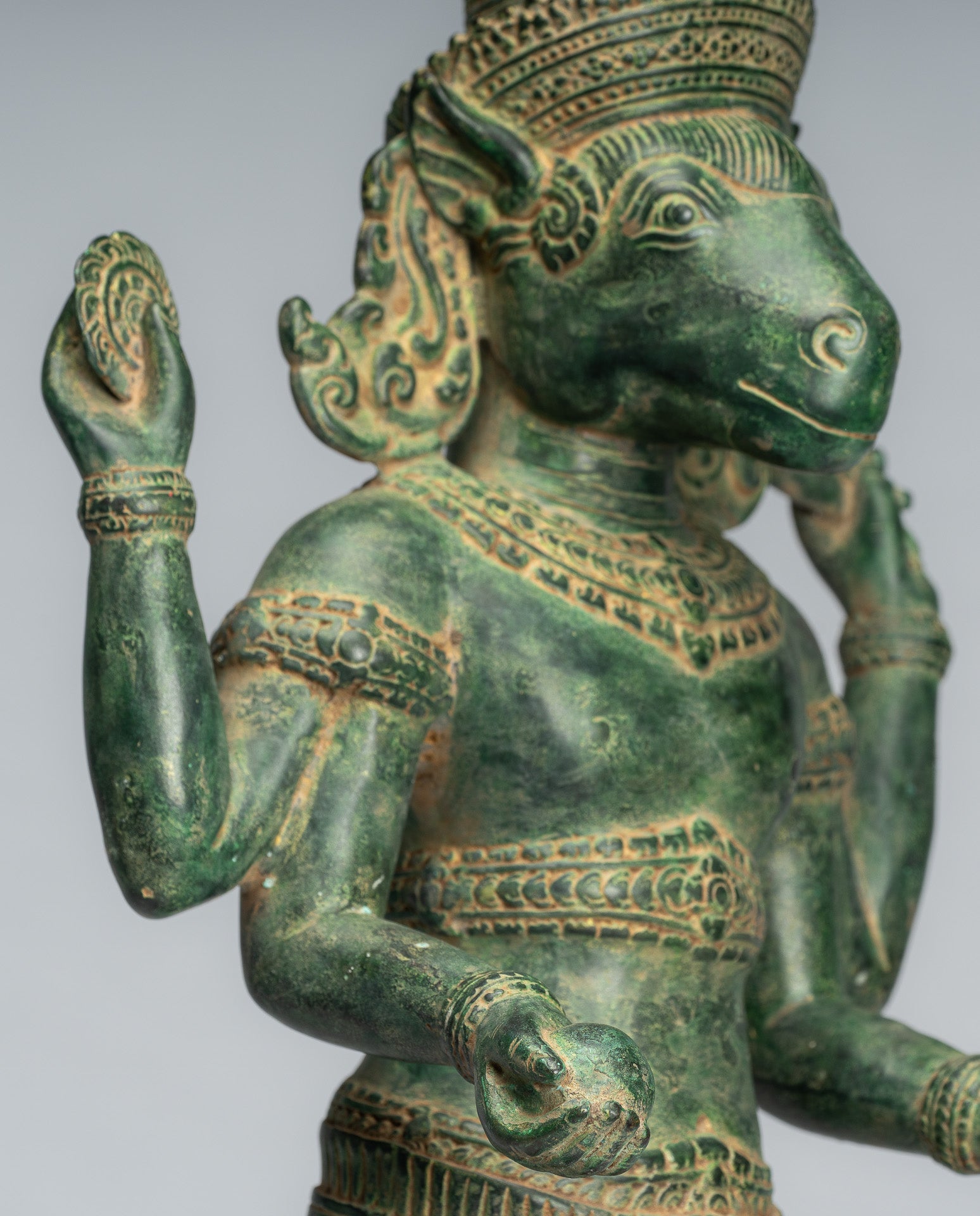 Statue Kalkin – Antique style khmer debout en bronze Hayagriva Kalkin Cheval de Vishnu – 56 cm/22"