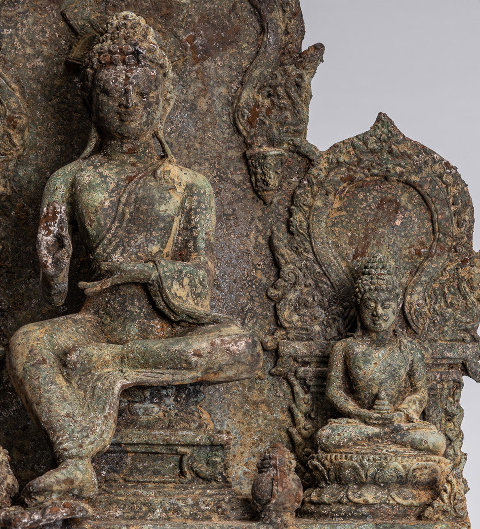 Statue de Bouddha-Antique Indonésie Style Bronze Javanais Protection Bouddha Statue-31cm/12 "