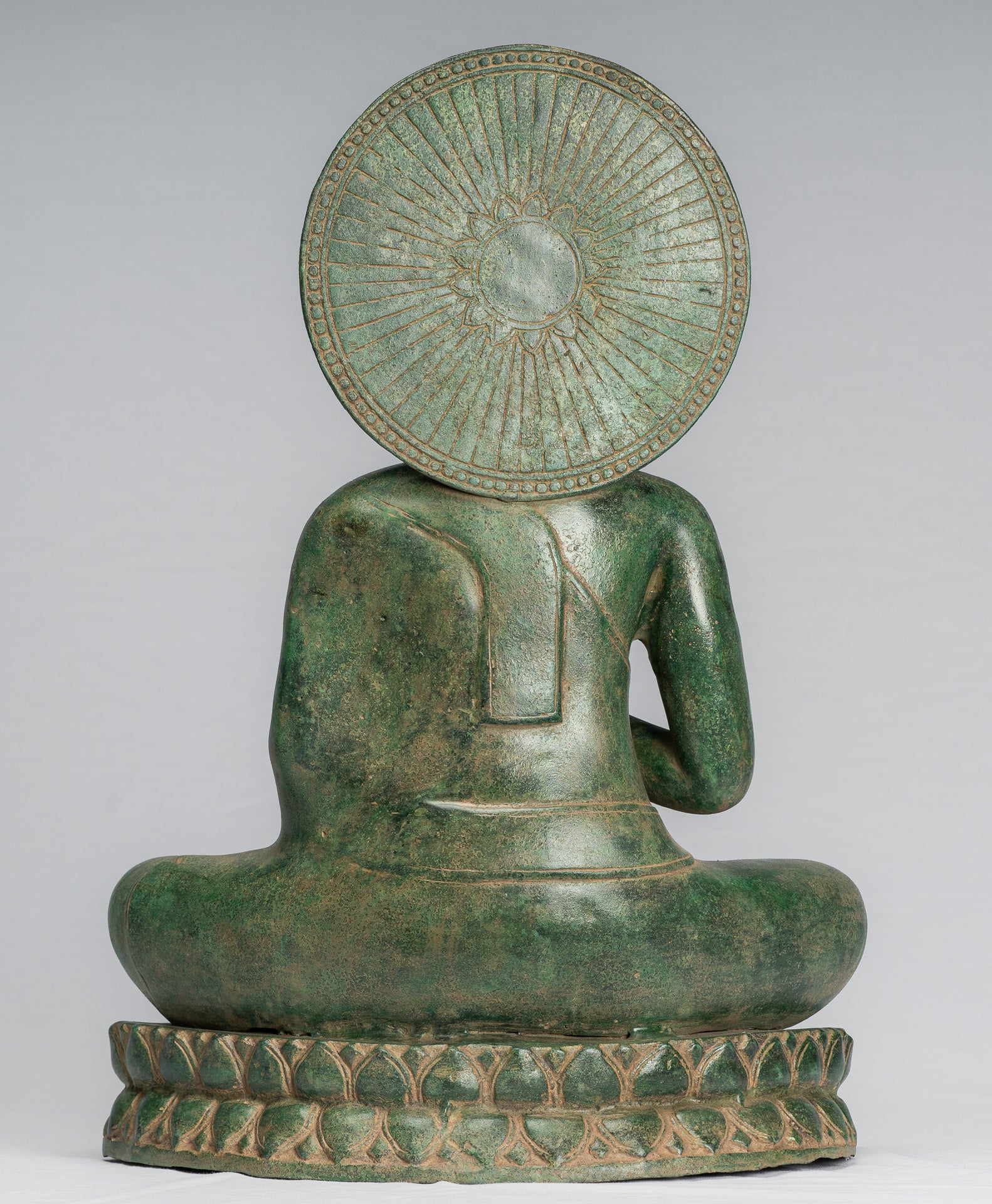 Estatua de Buda - Estatua de bronce de bronce antiguo de estilo jemer dharmachakra enseñando mudra - 47cm/19 "