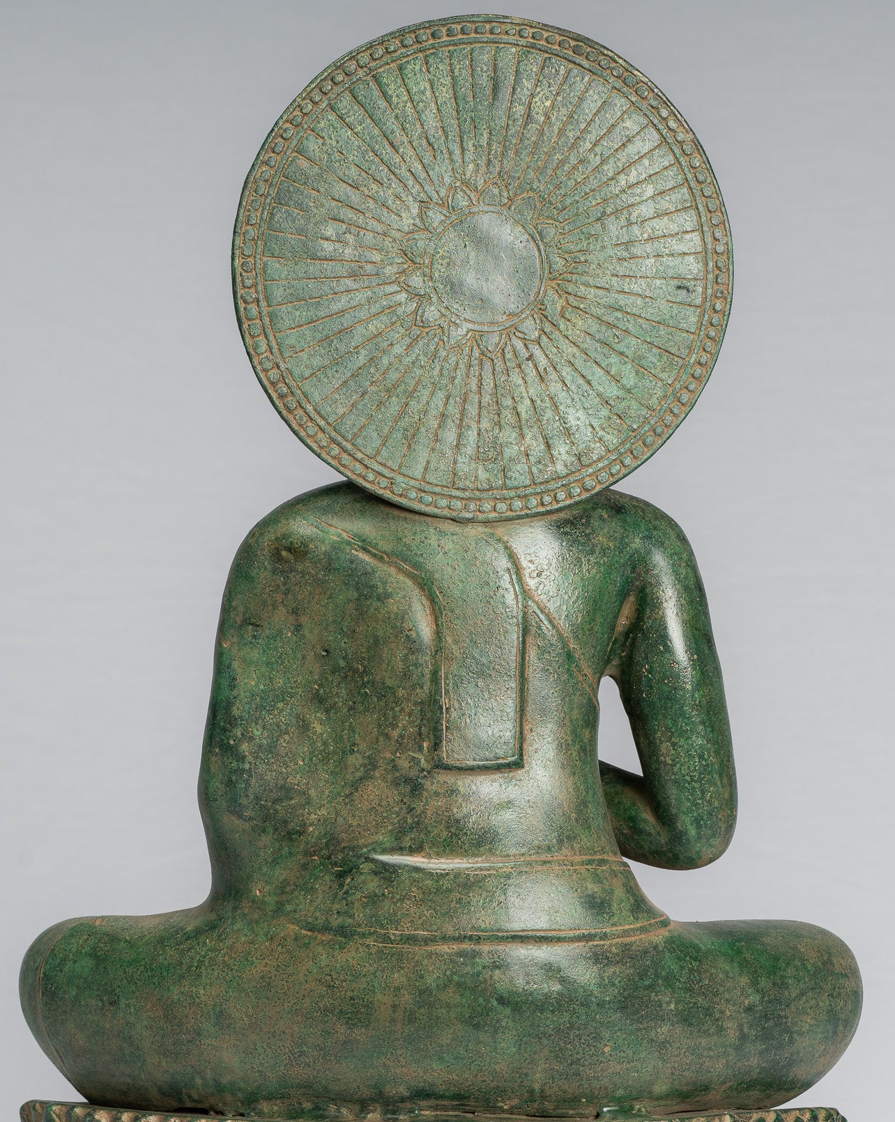 Estatua de Buda - Estatua de bronce de bronce antiguo de estilo jemer dharmachakra enseñando mudra - 47cm/19 "