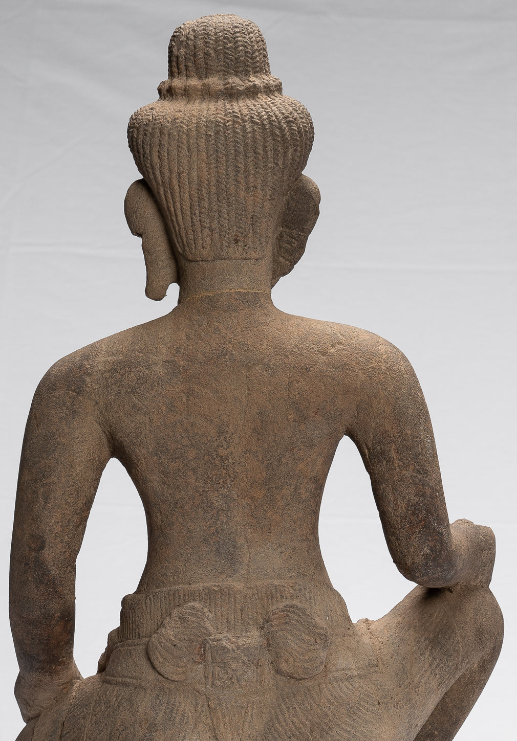 Estatua de Vishnu - Piedra de estilo Baphuon antiguo sentado Khmer Vishnu Statue - 48 cm / 19 "