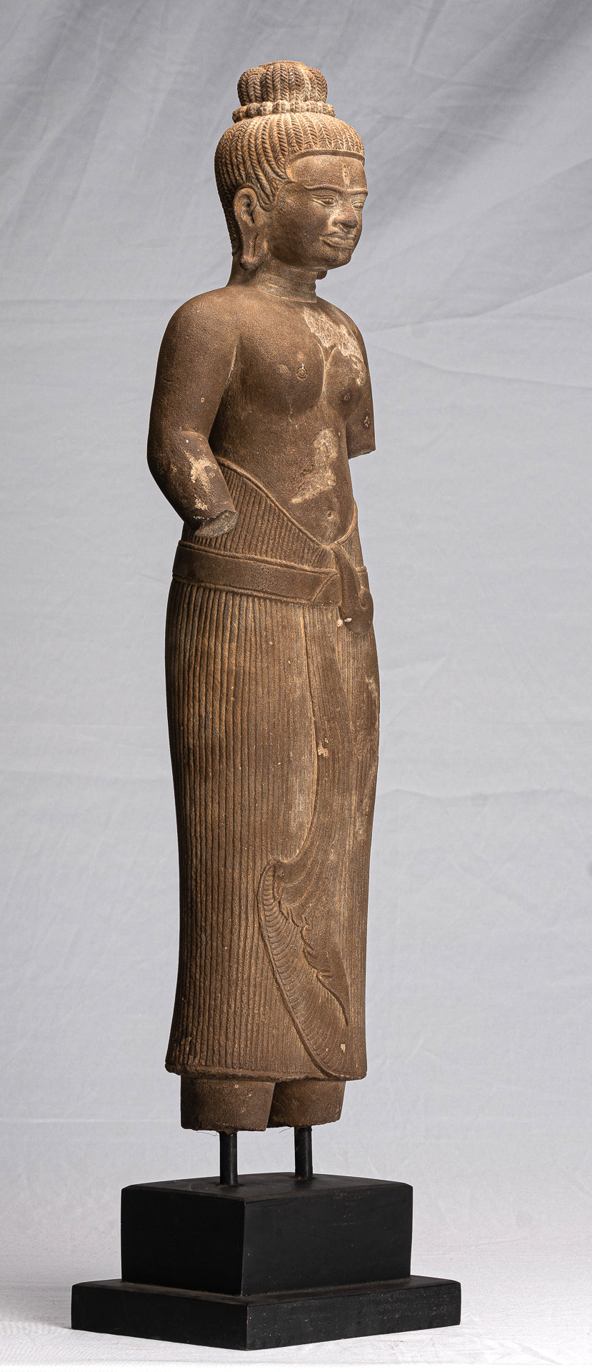 Lakshmi Statue - Antique Baphuon Style Stone Lakshmi / Devi Consort of Vishnu Torso - 73cm/29"