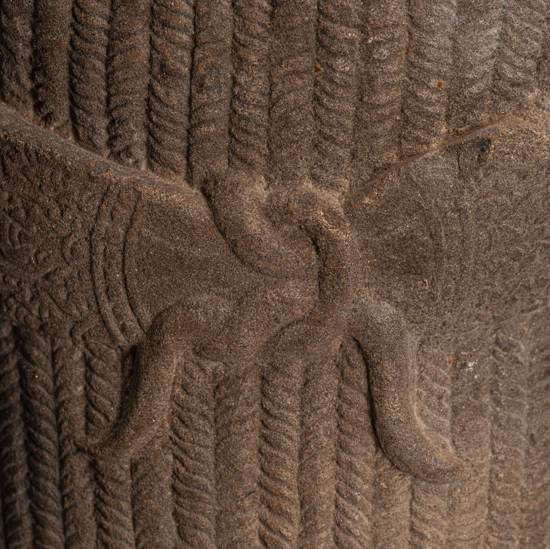 Vishnu Statue-Antique Banteay Srei Style Stone Mounted Khmer Vishnu Head-57cm/23 "