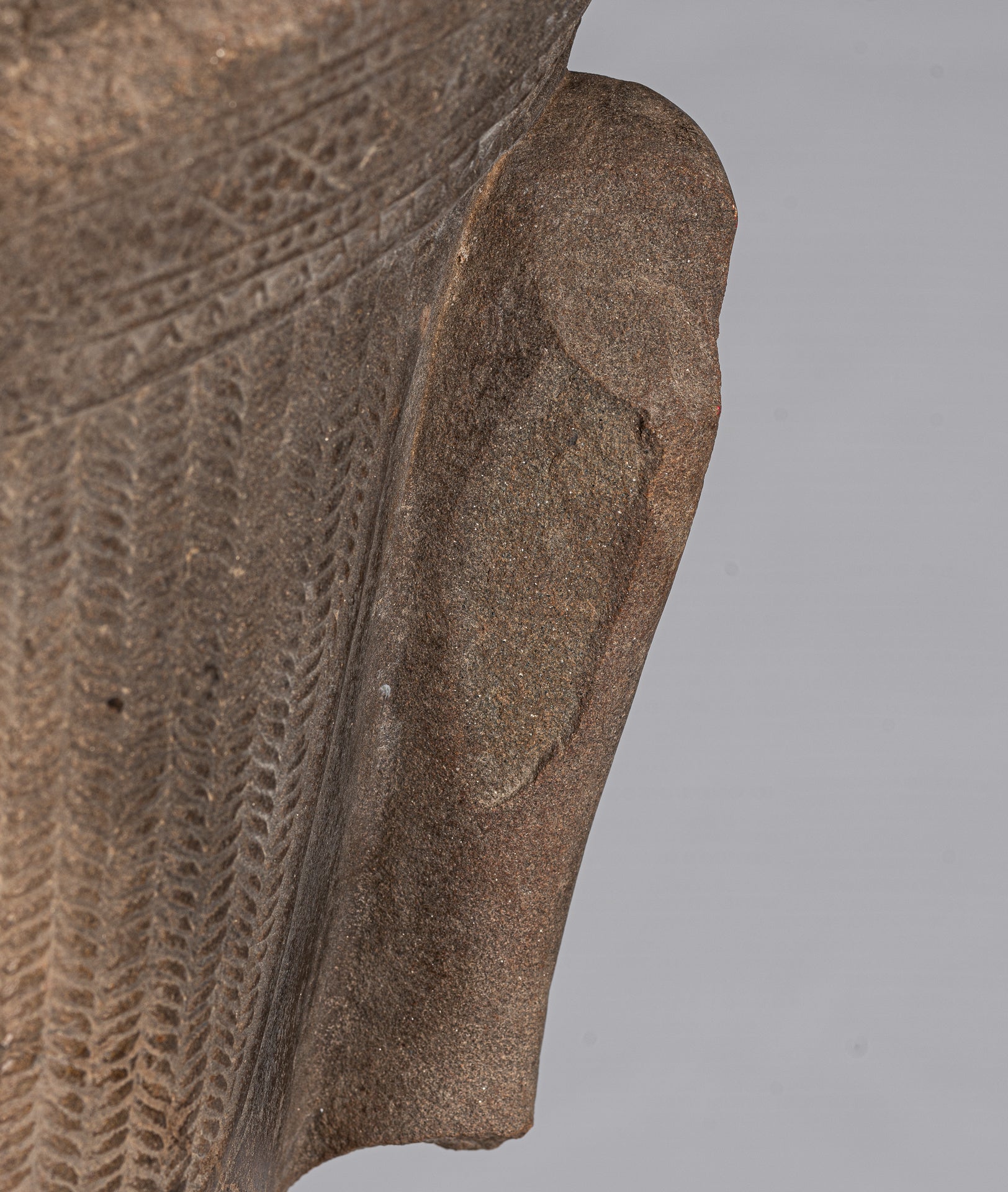 Vishnu Statue-Antique Banteay Srei Style Stone Mounted Khmer Vishnu Head-57cm/23 "