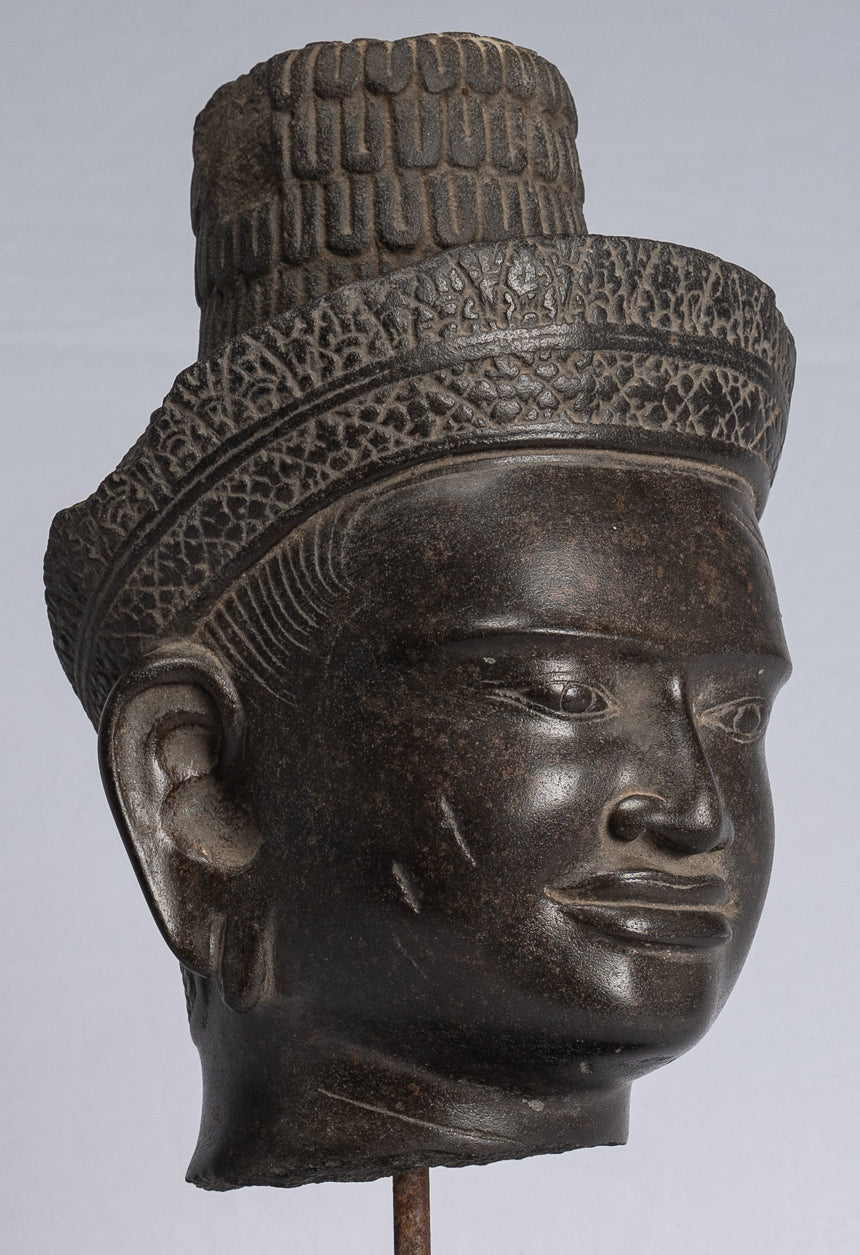 Estatua de Buda - Estatua de cabeza de Buda Khmer Khmer Style Khmer Buddha - 34cm/14 "