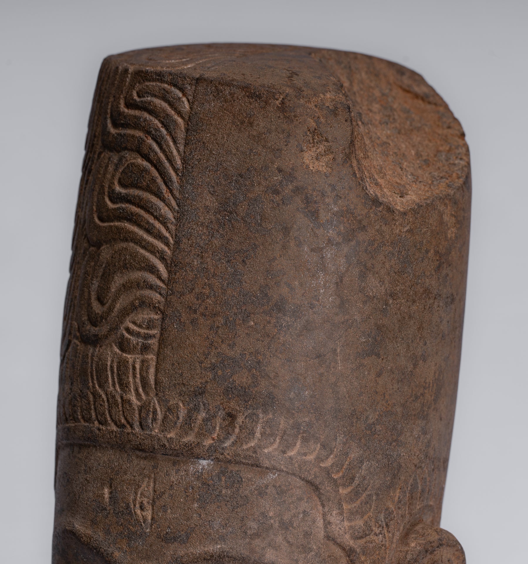 Statue Harihara - Antique Phnom Da Style Hari Hari o Vishnu & Shiva Head - 31cm/12 "