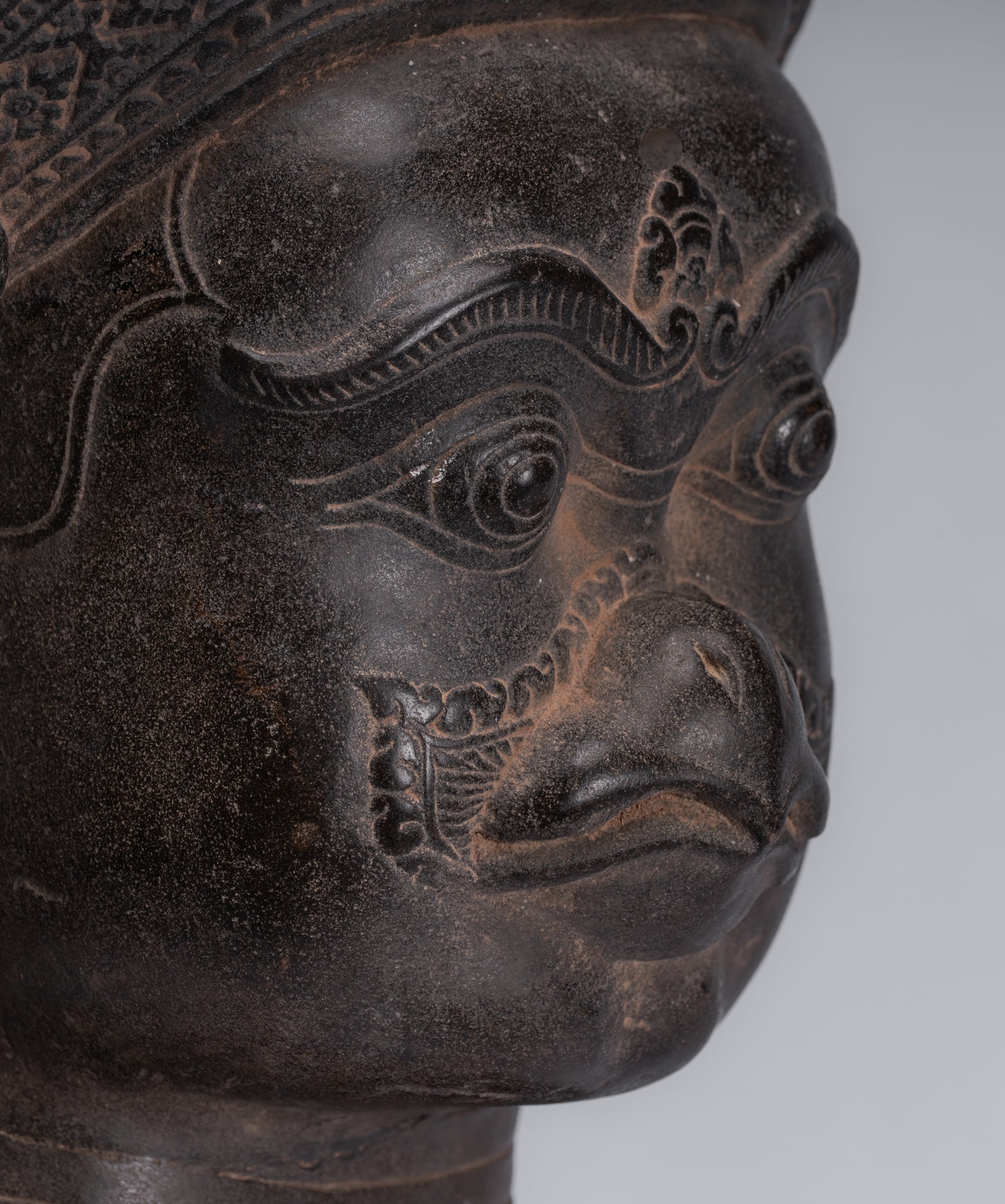 Garuda Statue - Antique Banteay Srei Style Stone Khmer Garuda Vishnu Statue - 46cm/18"