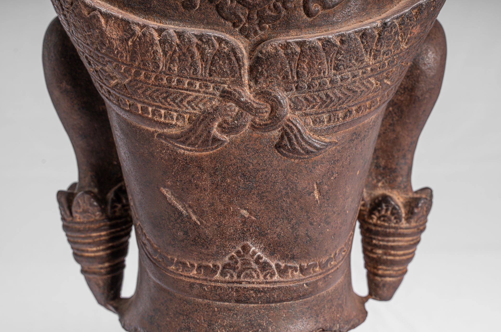 Statua del Guardian - Antique Khmer Stone Angkor Wat Style Yaksha Temple Guardian - 57 cm / 23 "