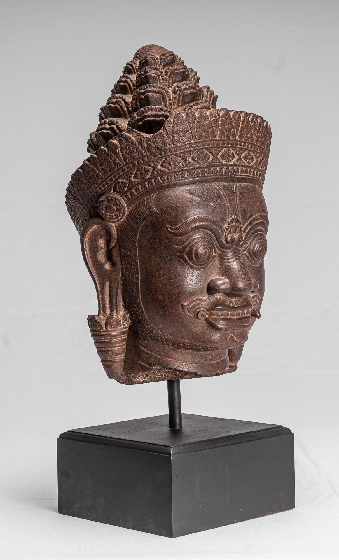 Statua del Guardian - Antique Khmer Stone Angkor Wat Style Yaksha Temple Guardian - 57 cm / 23 "