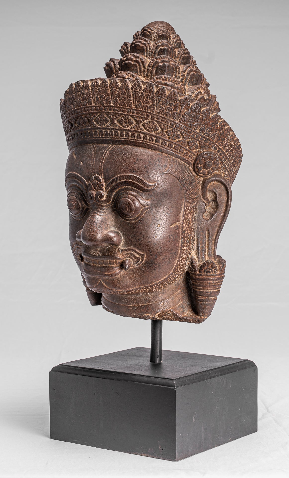 Statua del Guardian - Antique Khmer Stone Angkor Wat Style Yaksha Temple Guardian - 57 cm / 23 "