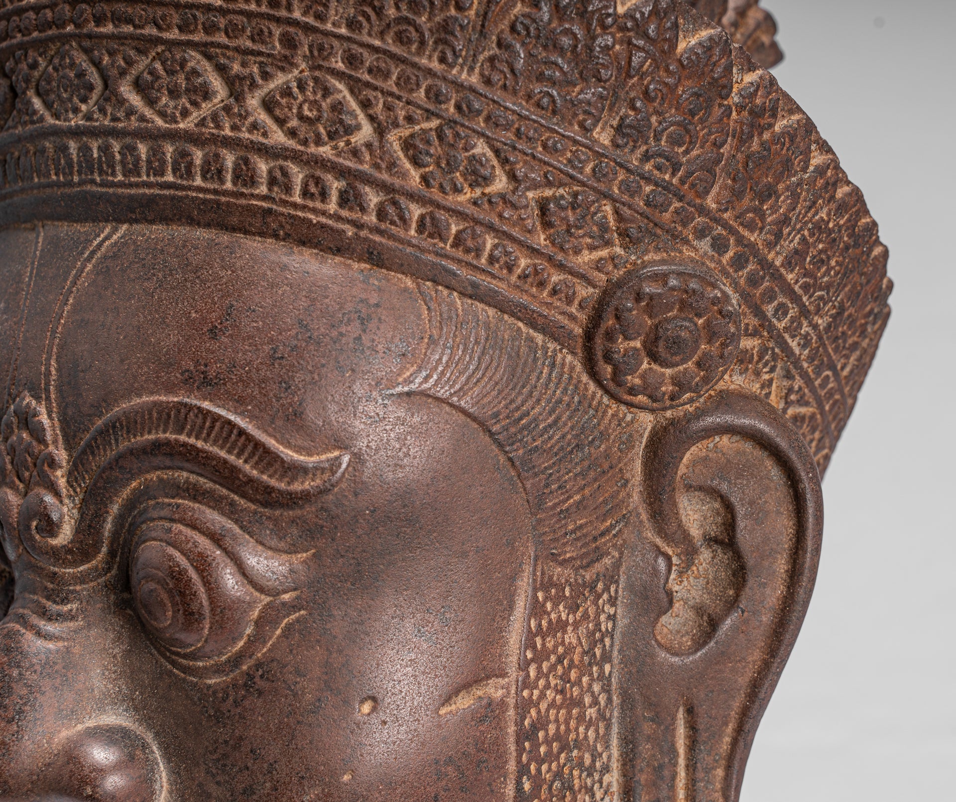 Statua del Guardian - Antique Khmer Stone Angkor Wat Style Yaksha Temple Guardian - 57 cm / 23 "