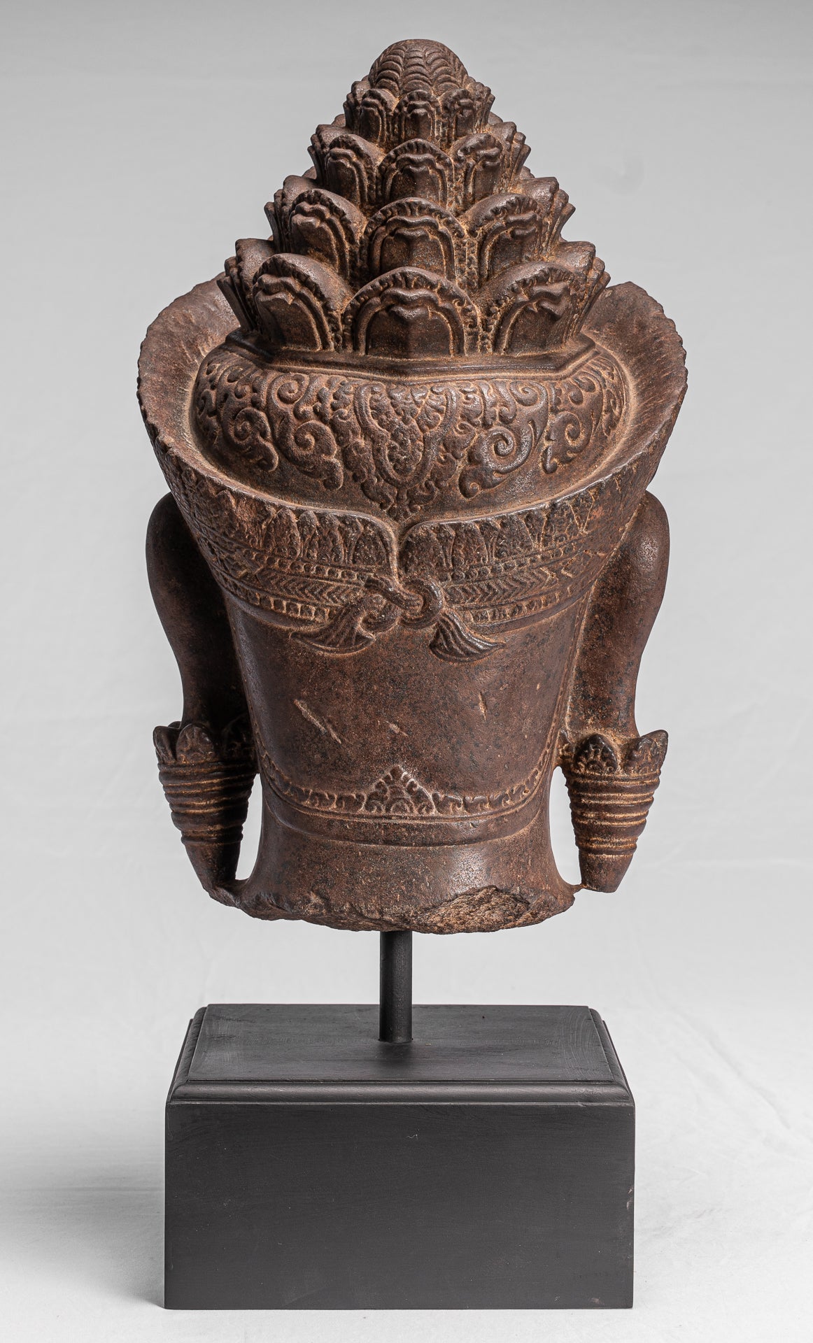 Statua del Guardian - Antique Khmer Stone Angkor Wat Style Yaksha Temple Guardian - 57 cm / 23 "