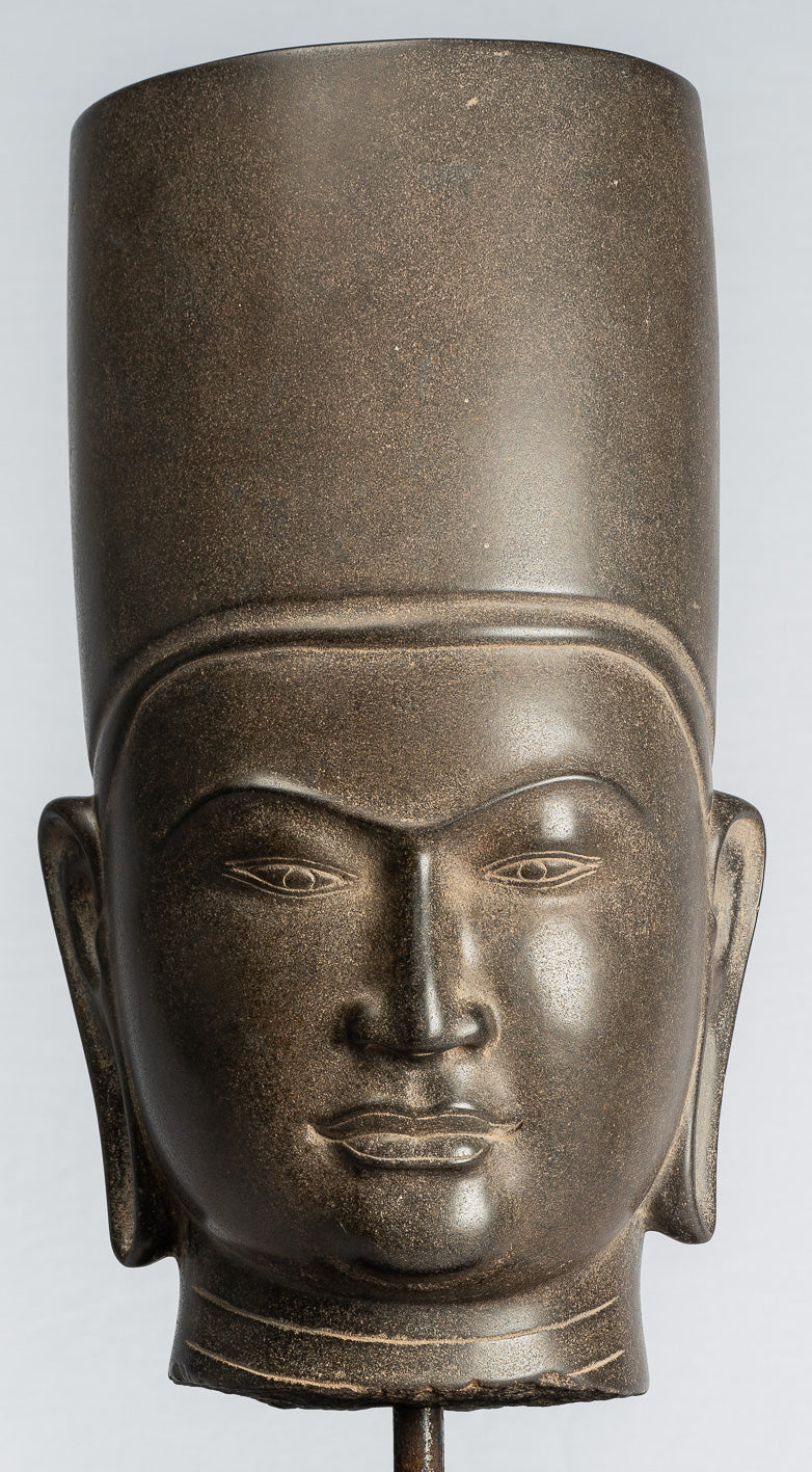 Antique Phnom Da Style Khmer Vishnu Head - Protector & Preserver - 54cm/22"