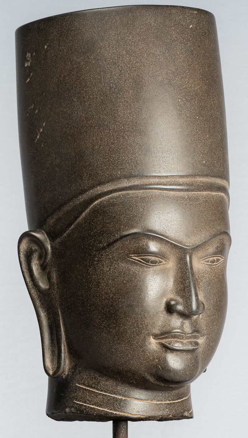 Antique Phnom Da Style Khmer Vishnu Head - Protector & Preserver - 54cm/22"