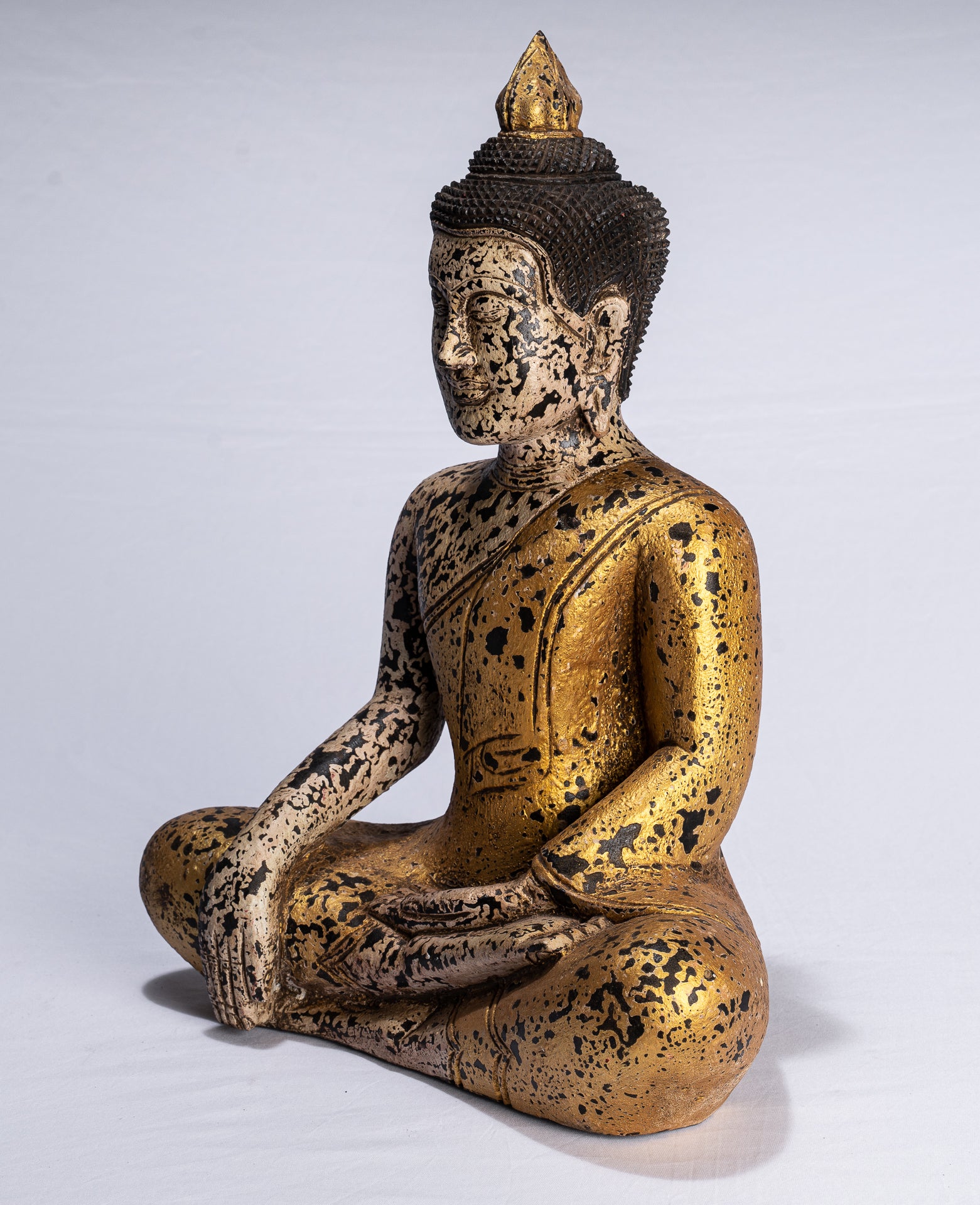 Statue di Buddha - Antique Khmer Style SE Asia SETTO ALLIMENTAZIONE BUDDHA STATUE - 44 cm/18 "
