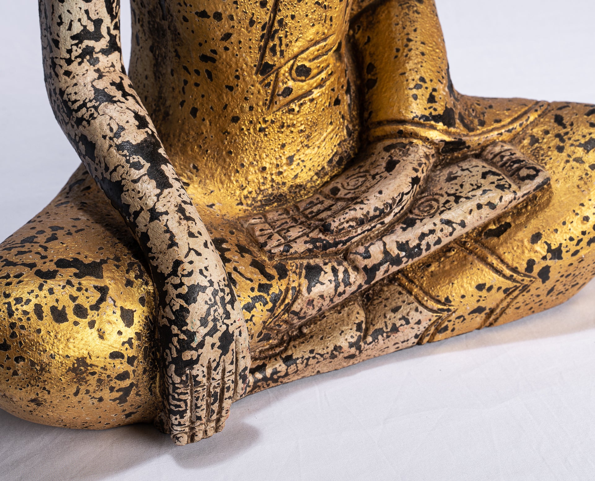 Statue di Buddha - Antique Khmer Style SE Asia SETTO ALLIMENTAZIONE BUDDHA STATUE - 44 cm/18 "