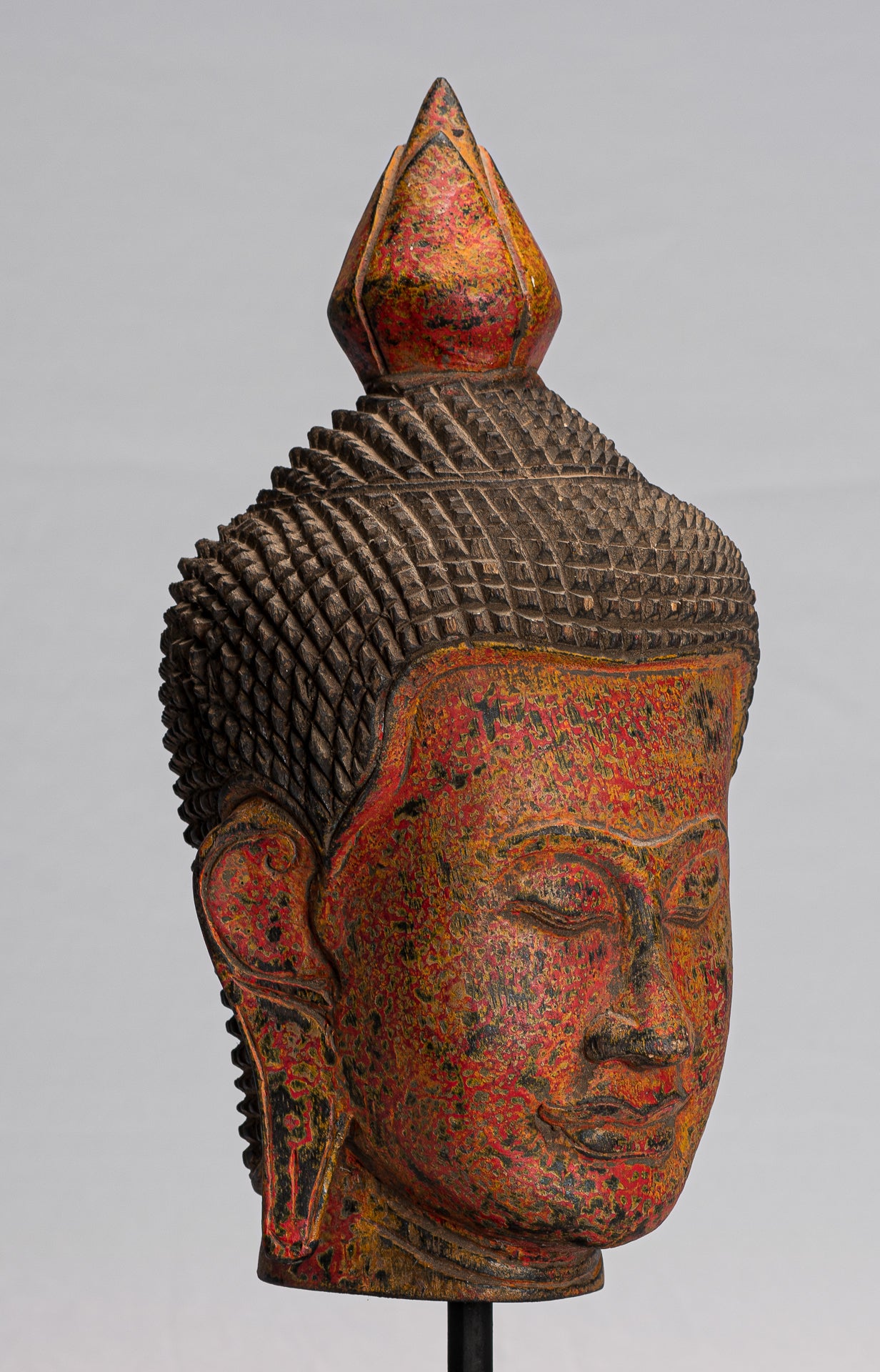 Statue de Bouddha-Antique Khmers Style de l'Asie du Sud-Est Statue du Bouddha Tête de Bouddha-40cm/16 "