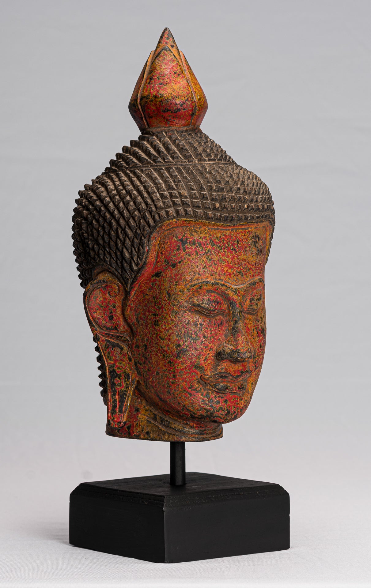 Statue de Bouddha-Antique Khmers Style de l'Asie du Sud-Est Statue du Bouddha Tête de Bouddha-40cm/16 "