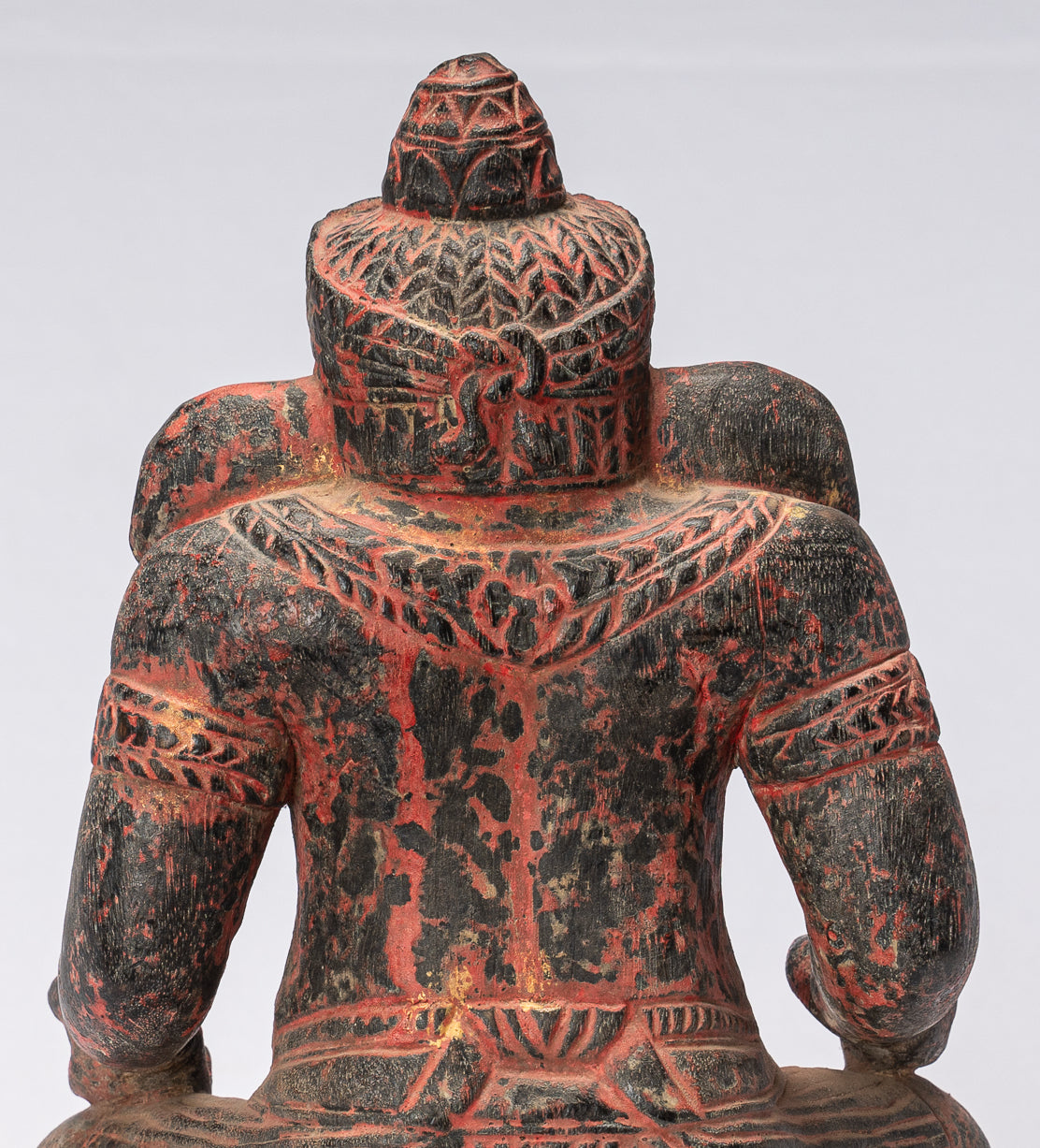 Statue Ganesha -Khmer Style Wood Sehot Ganesh Statue - 29 cm/12 "