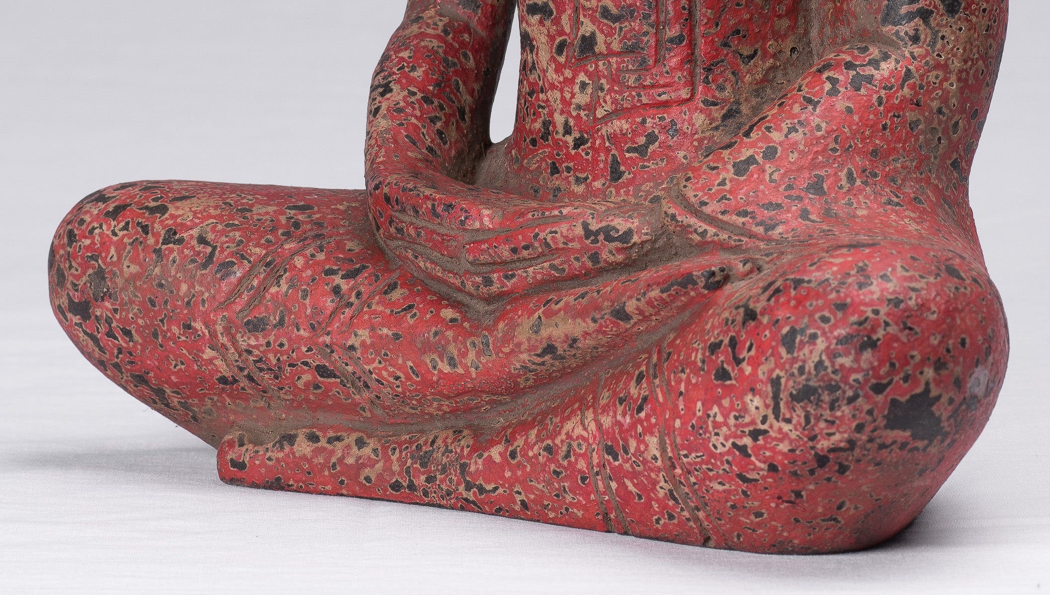 Bouddha Sculpture-Antique Khmer Style Seated Buddha Statue Dhyana Meditation Mudra-34cm/14 "