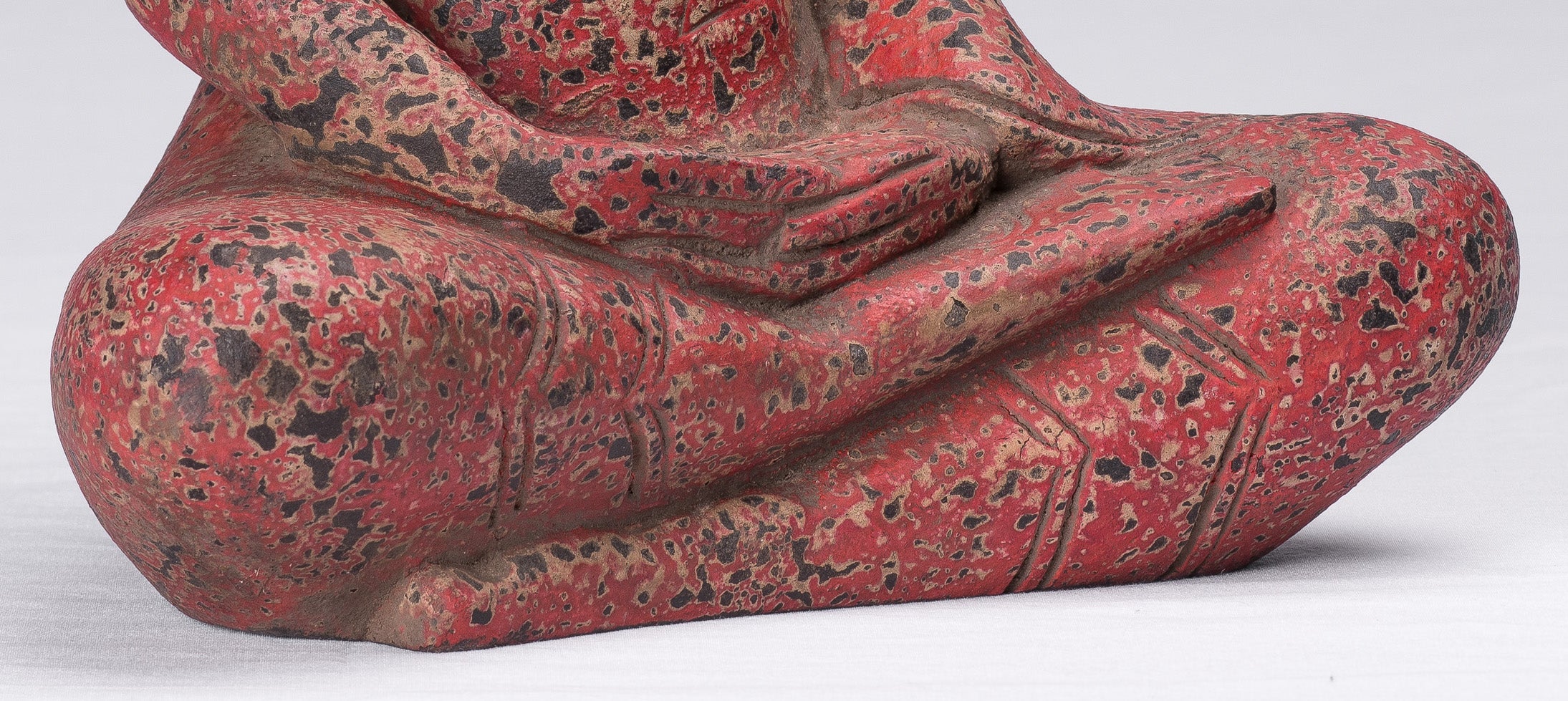 Bouddha Sculpture-Antique Khmer Style Seated Buddha Statue Dhyana Meditation Mudra-34cm/14 "