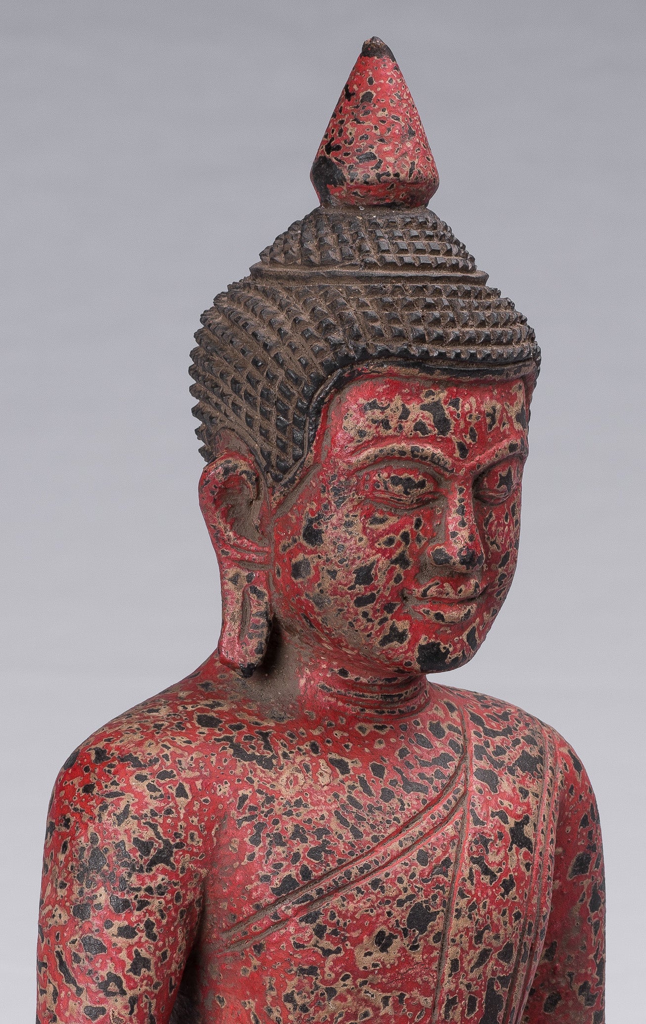 Bouddha Sculpture-Antique Khmer Style Seated Buddha Statue Dhyana Meditation Mudra-34cm/14 "