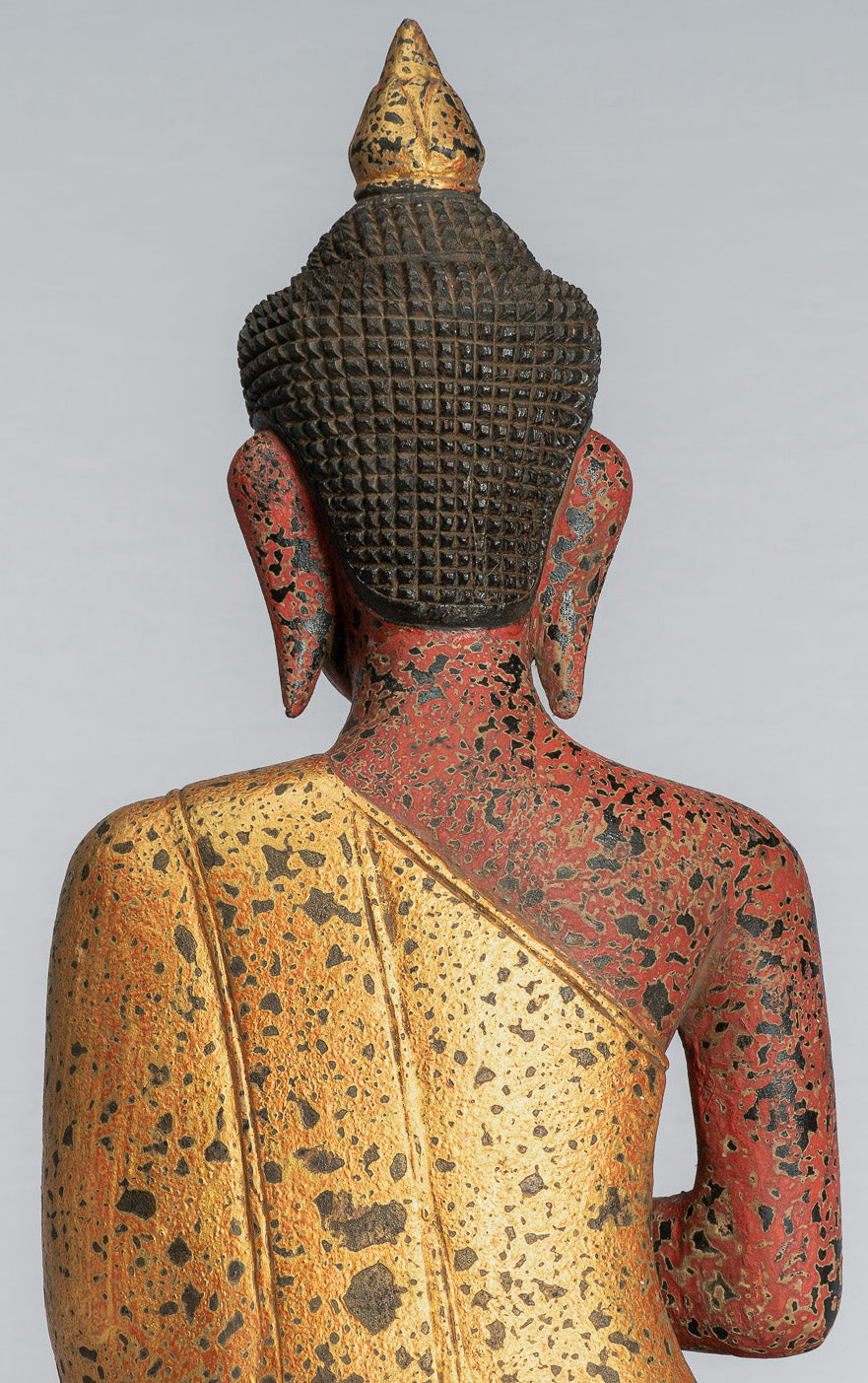 Buddha Statue-Antique Khmer Style Kambodscha Sitzende Holz Buddha Statue Teaching Mudra-53cm/21 "