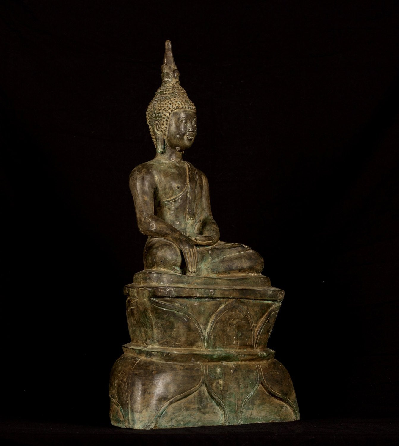 Buddha-Statue – groß, antik Laos Style Erleuchtungs-Buddha-Statue – 61 cm