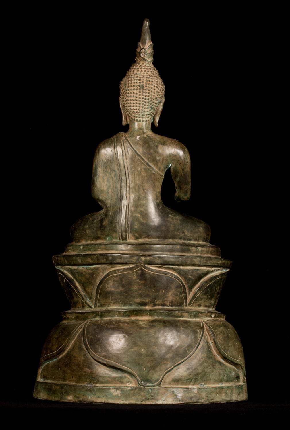 Estatua de Buda Antigua -Estatua de Buda de Bronce Antique Laos Gautama - 64 cm/25 "