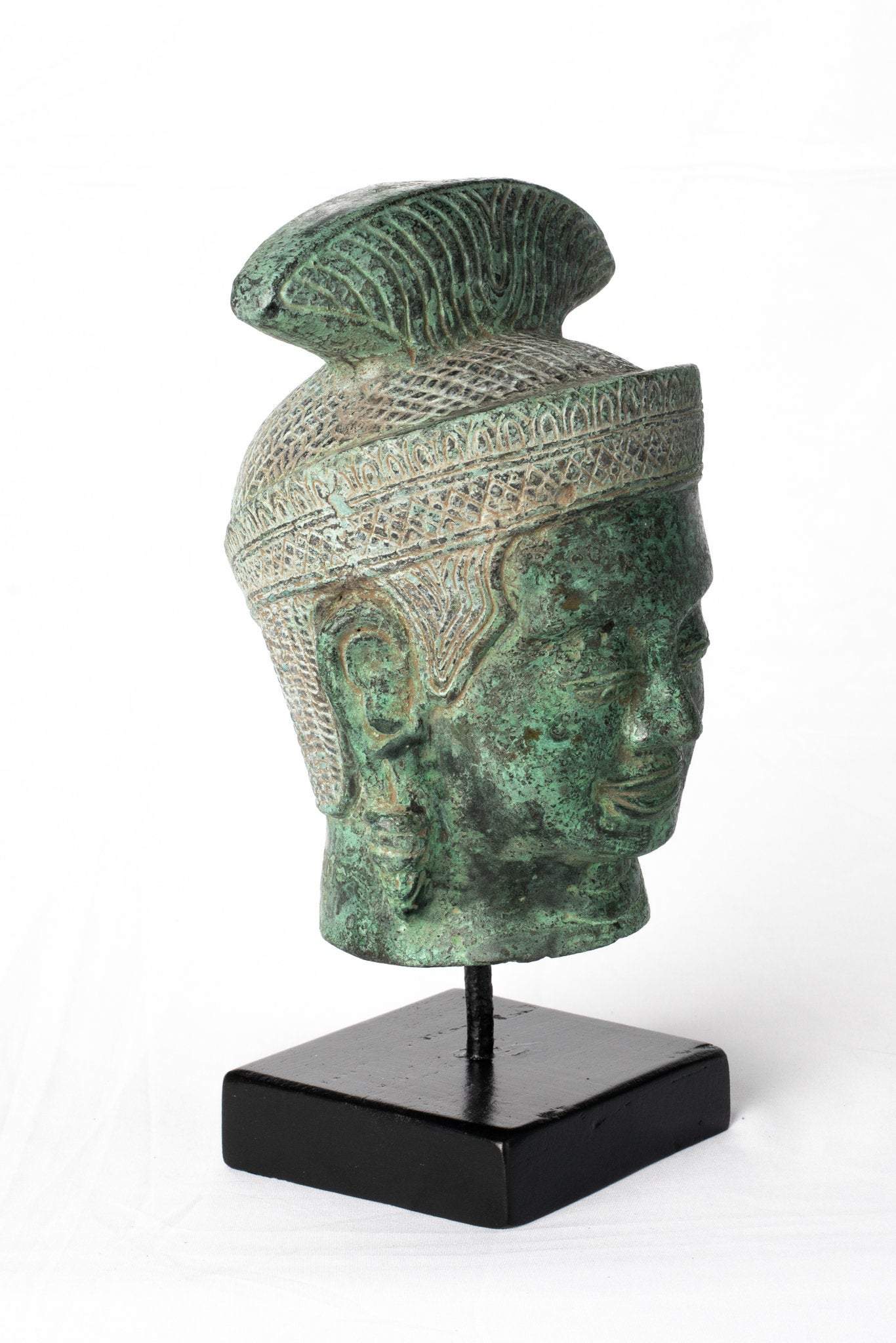 Antique Khmer Style Bronzo Lakshmi o Devi/Divina Head - 24 cm/10 "