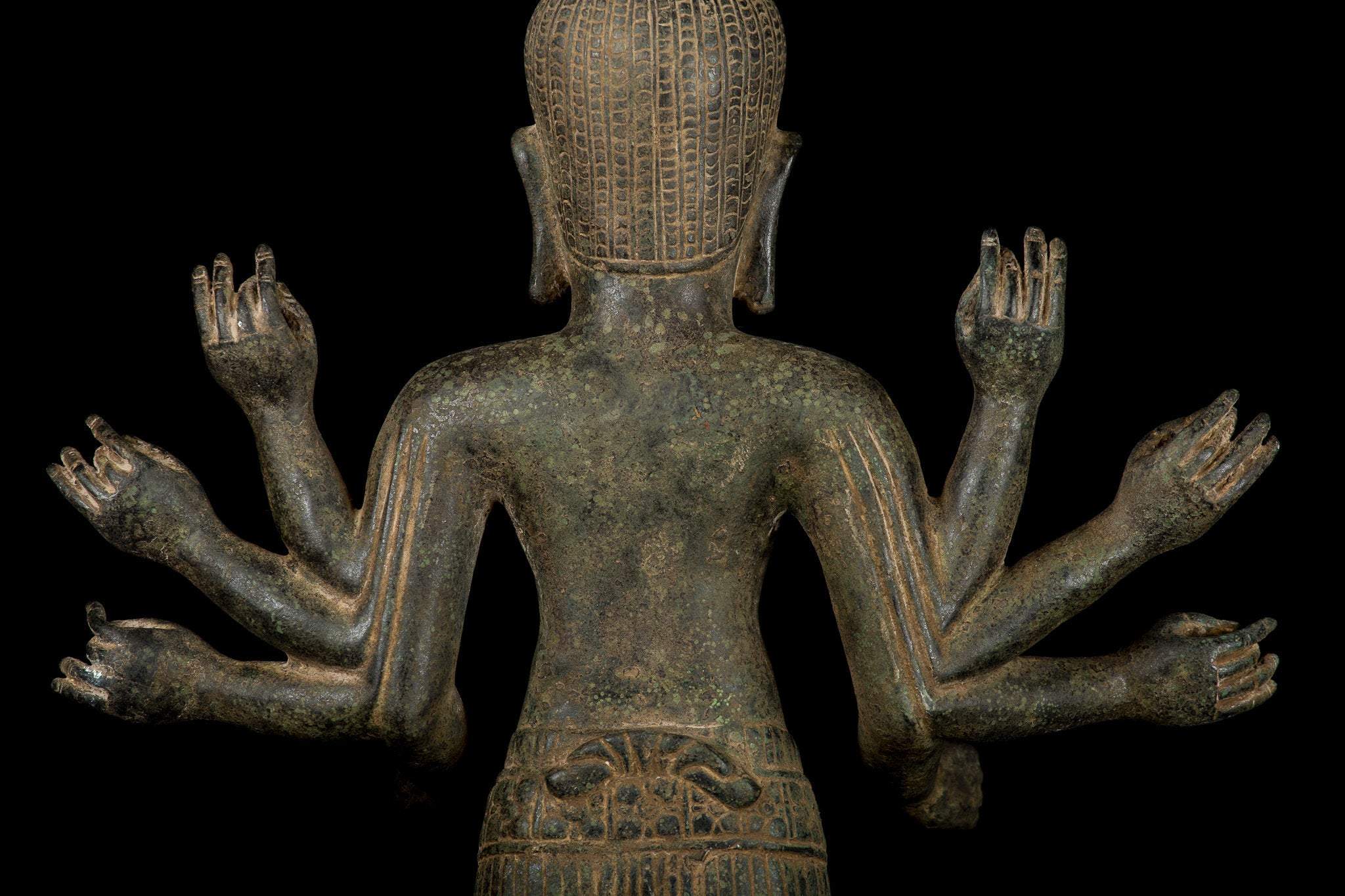 Estatua de estilo de bayón de bronce antiguo de estilo jemer - 51cm/20 "