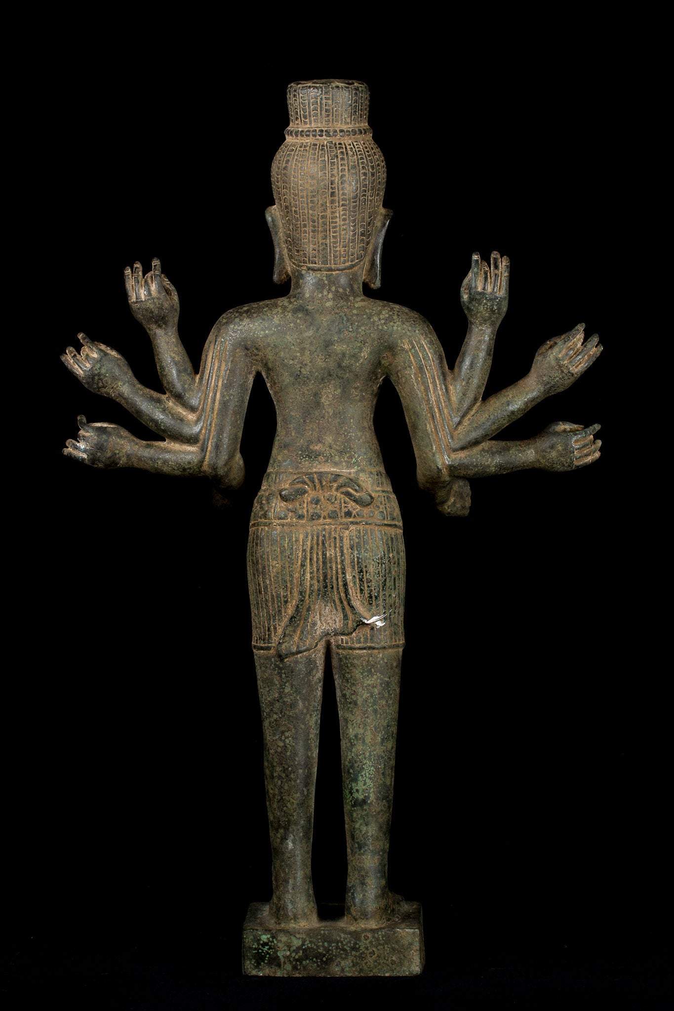 Estatua de estilo de bayón de bronce antiguo de estilo jemer - 51cm/20 "