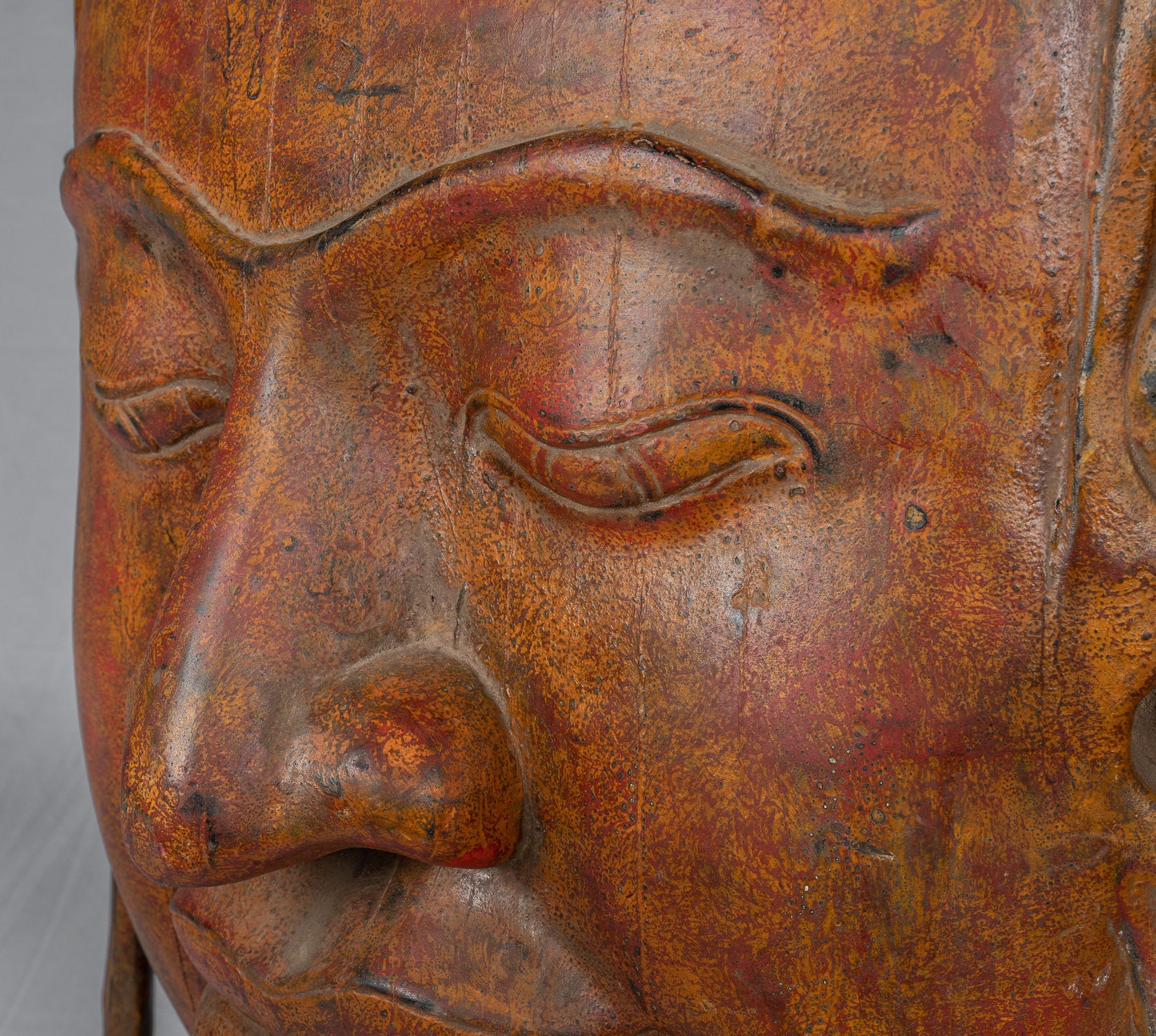 Buddha Statue - Antique Khmer Style SE Asia Mounted Wood Enlightenment Buddha Statue - 70cm/28"