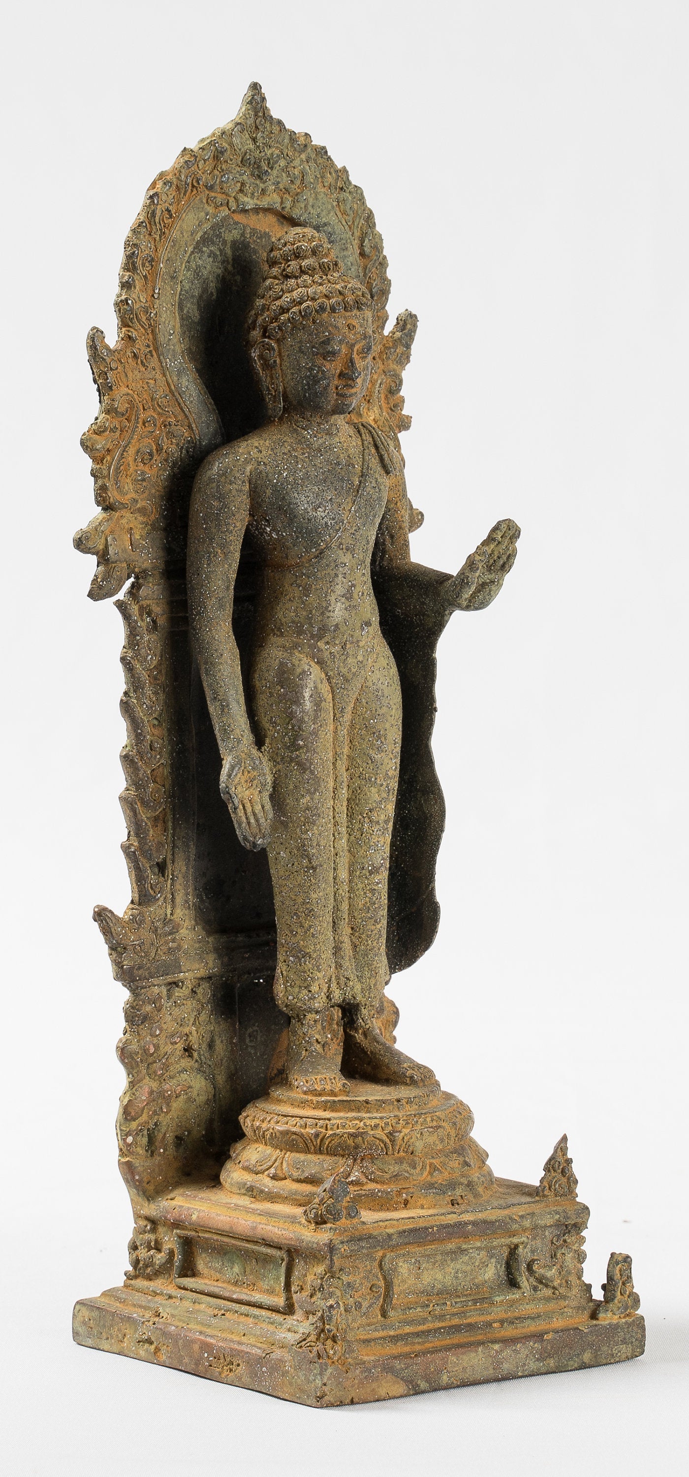 Buddha Statue - Antique Indonesian Style Javanese Amoghasiddhi Buddha - 24cm/10"