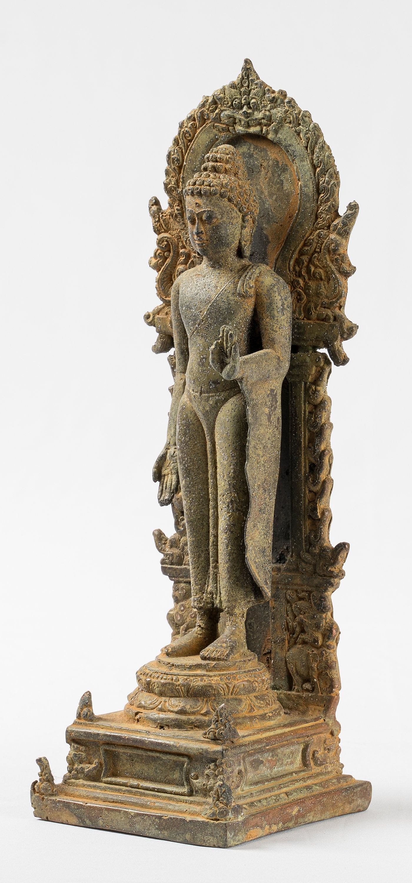 Buddha Statue - Antique Indonesian Style Javanese Amoghasiddhi Buddha - 24cm/10"