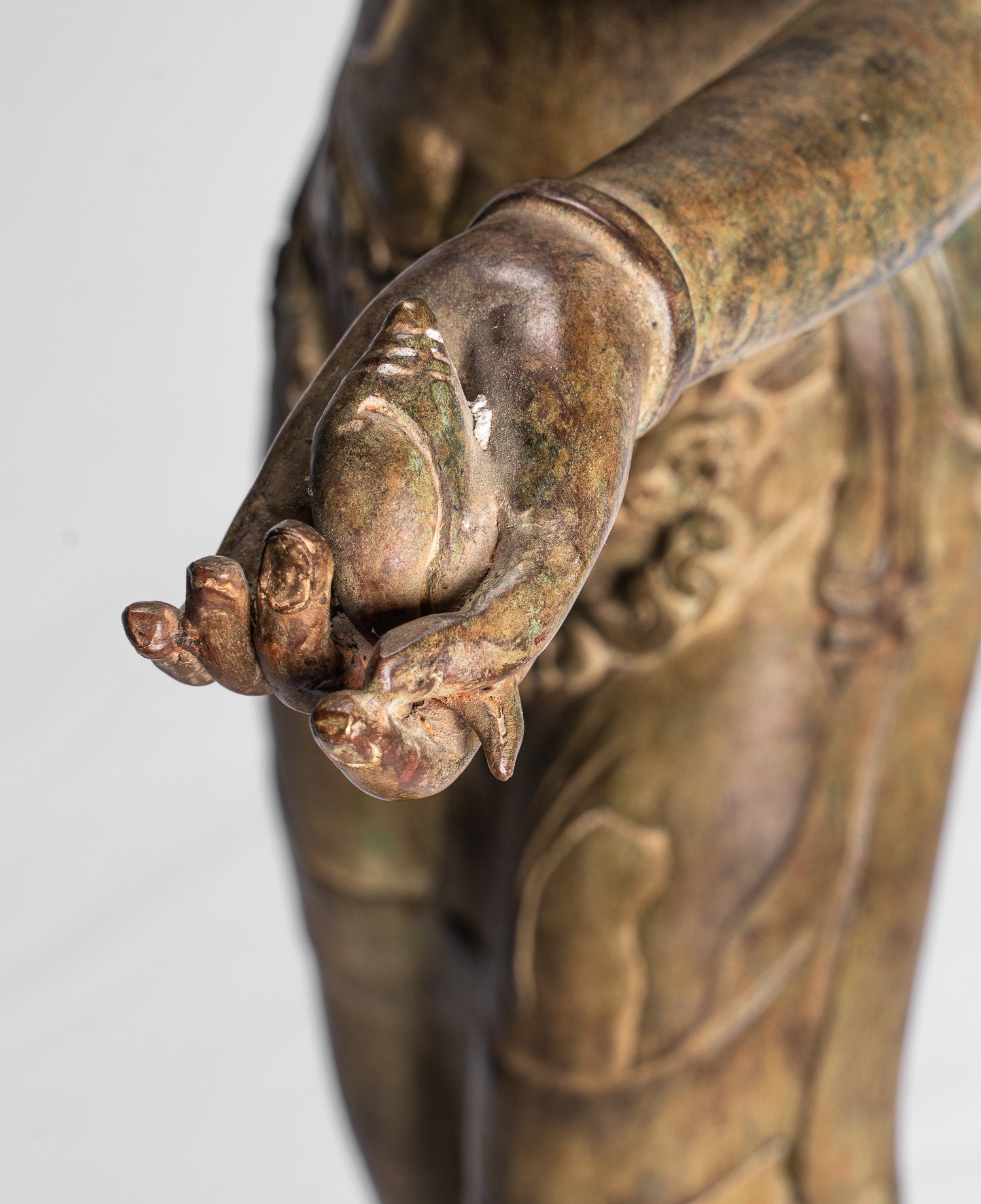 Statue Vishnu - Bronzo in stile tailandese antico in piedi a quattro braccio Vishnu Statue - Protector -108cm/43 "