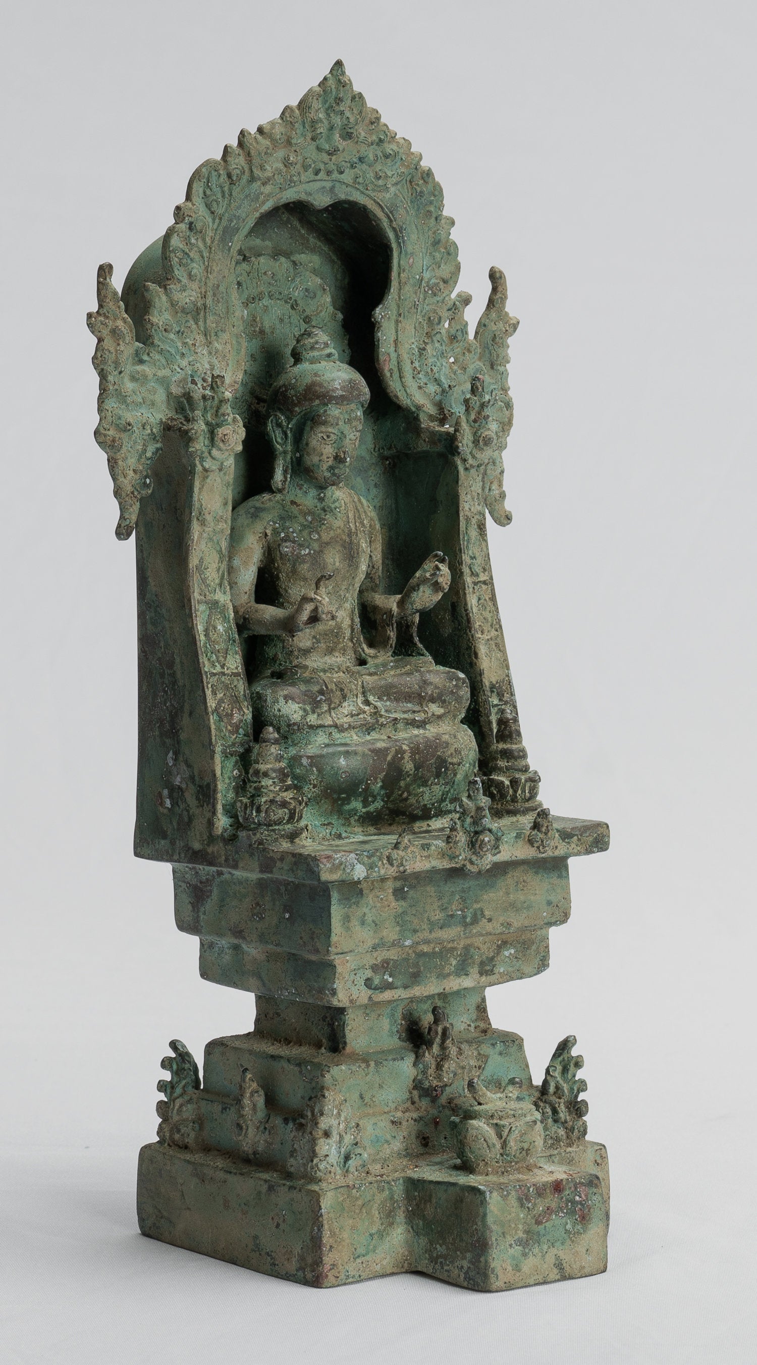 Estatua de Buda - Estatua de Buda de Buda de bronce indonesio antiguo de bronce indonesio -26cm/10 "